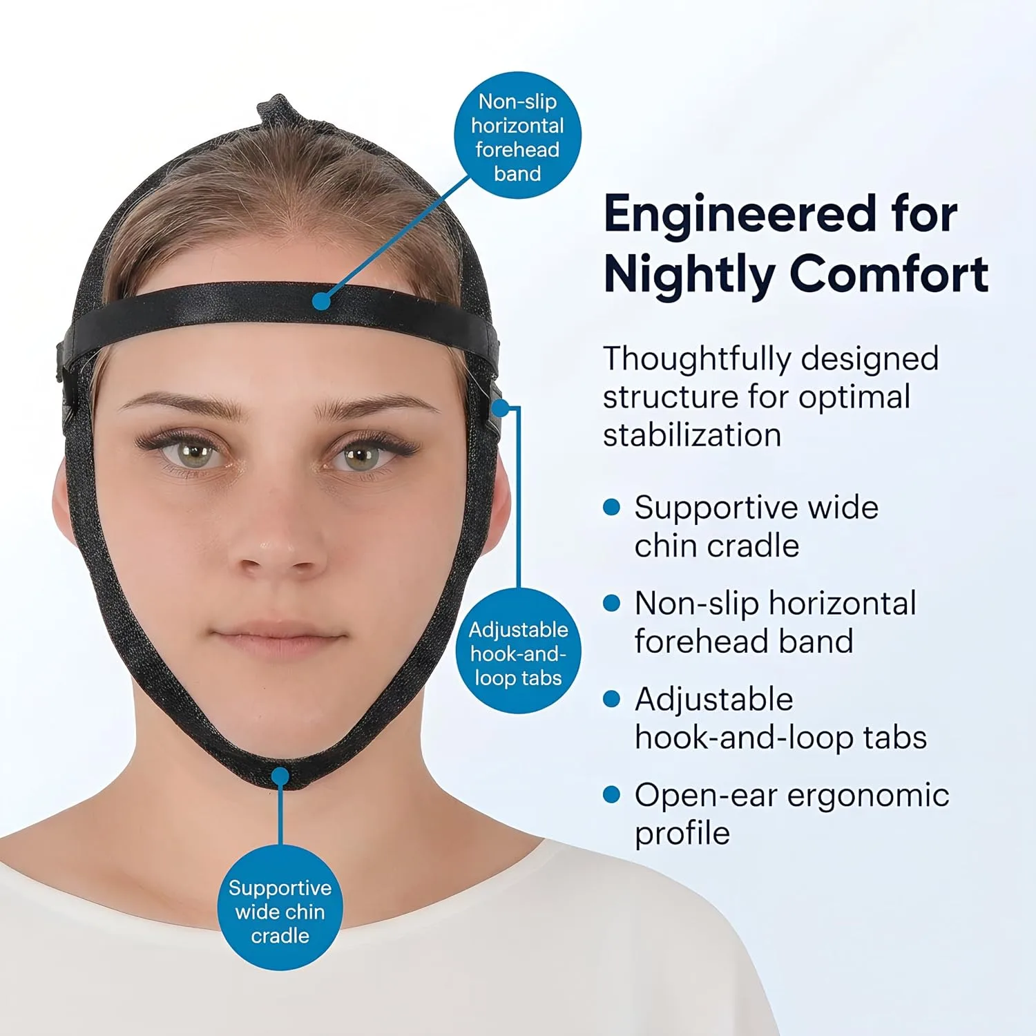 Post Surgery Facial Compression Garment Chin Strap Band, Double Chin Face Wrap Tape, Jawline Exerciser, Face Slimmer, Jowl Tightening, Chin Lifting Belt (Black)