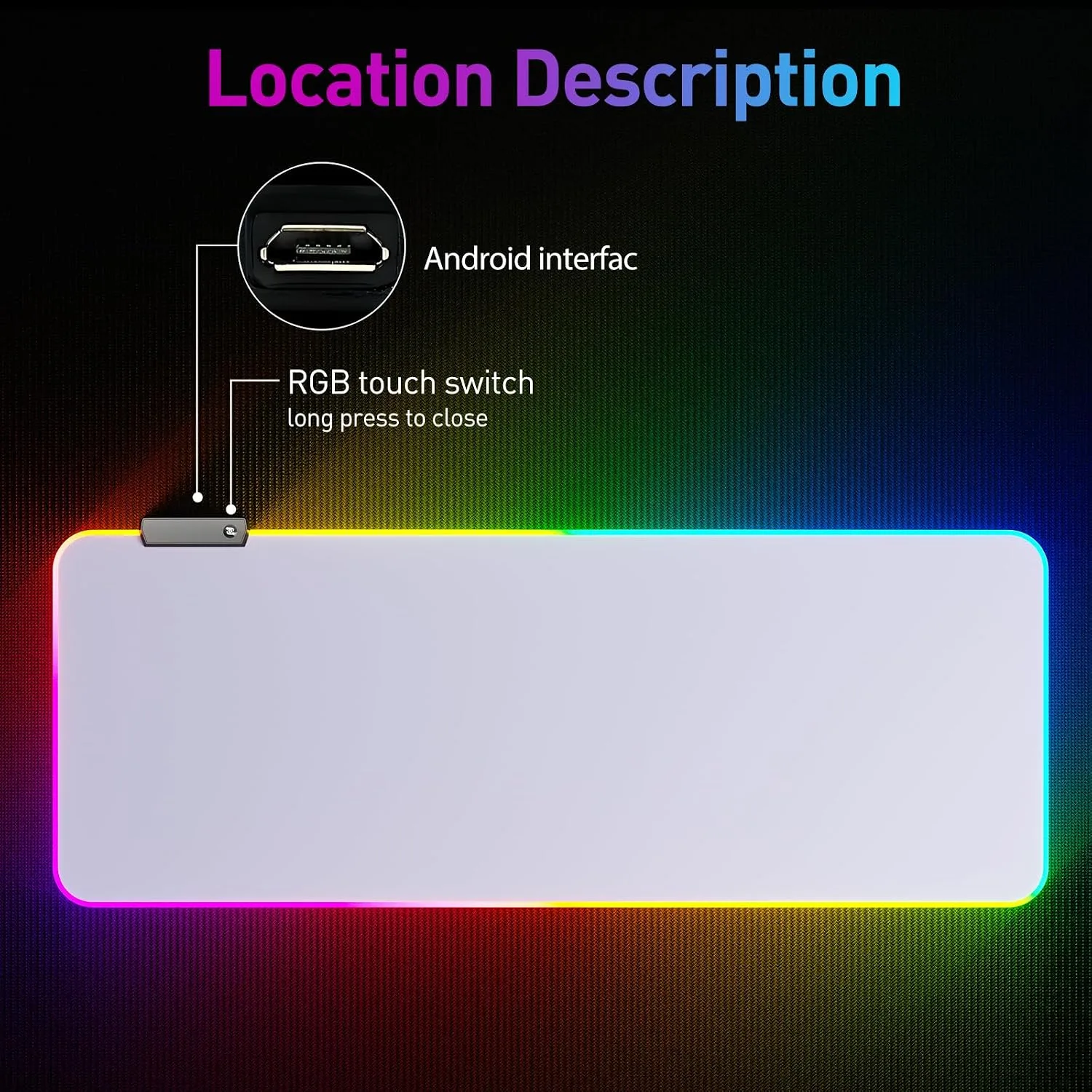 RGB Mousepad Led Mouse Pad, Large Mouse Pad,Led and Big Mouse mat(White)