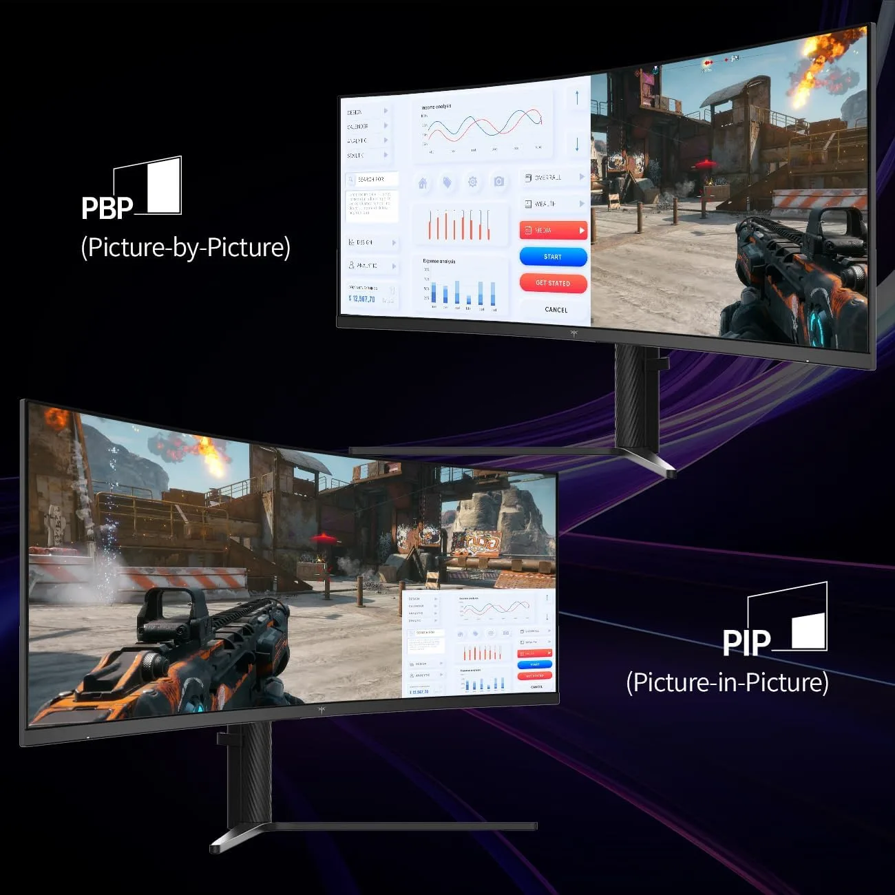 KTC 34 Inch UWQHD Ultrawide 3440X1440 Curved Gaming Monitor 180Hz, H34S5
