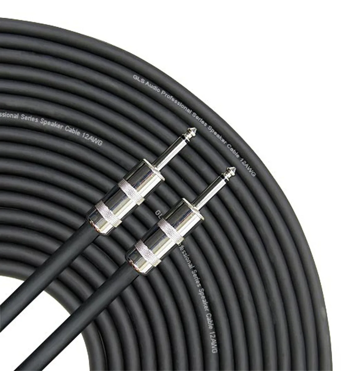 GLS Audio Speaker Cable - 12AWG Speaker Wire, 1/4 in TS Connector, 25 Ft