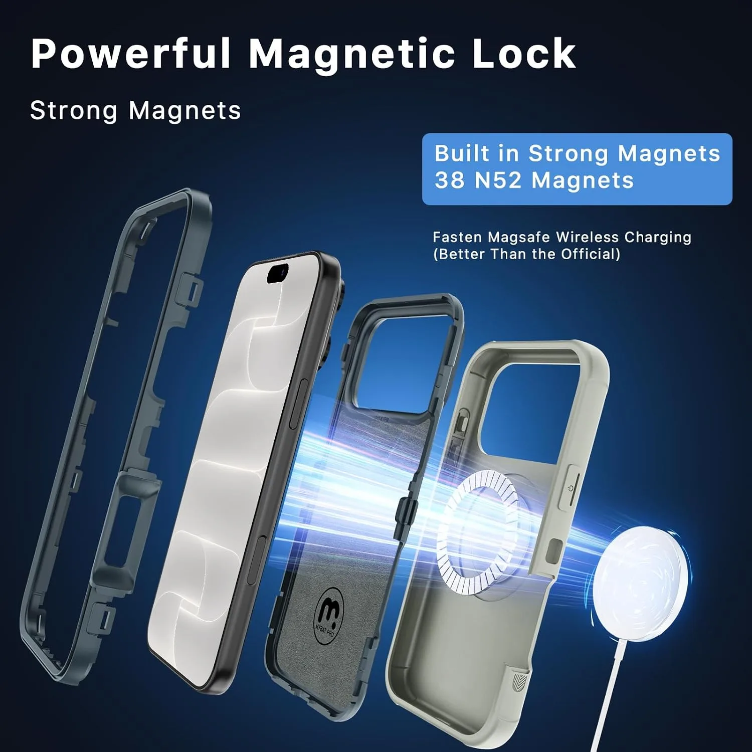 M MYBAT PRO for iPhone 18 Pro Case with Belt Clip Holster,Magnetic Case