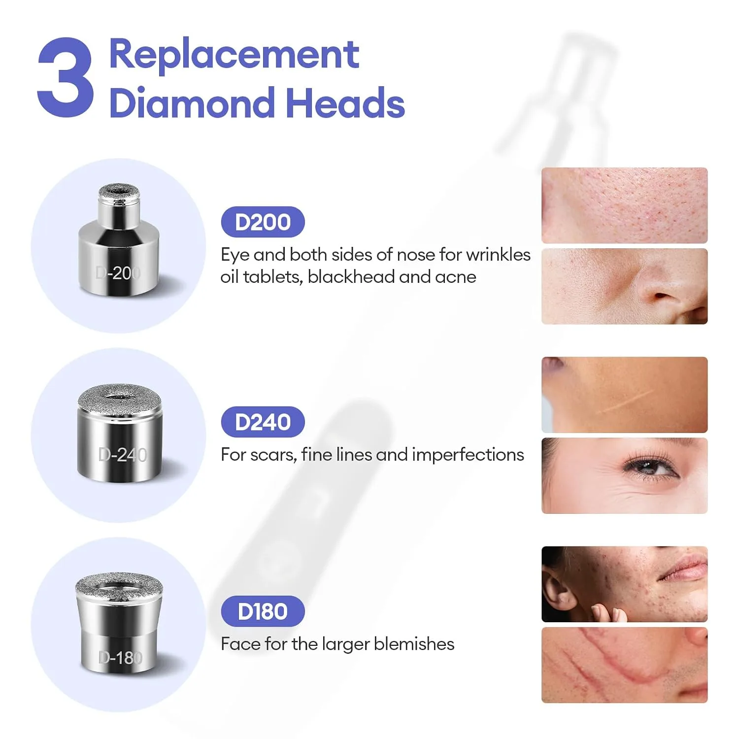 Microdermabrasion Machine, 7 Suction Modes with 3 Diamond Tips
