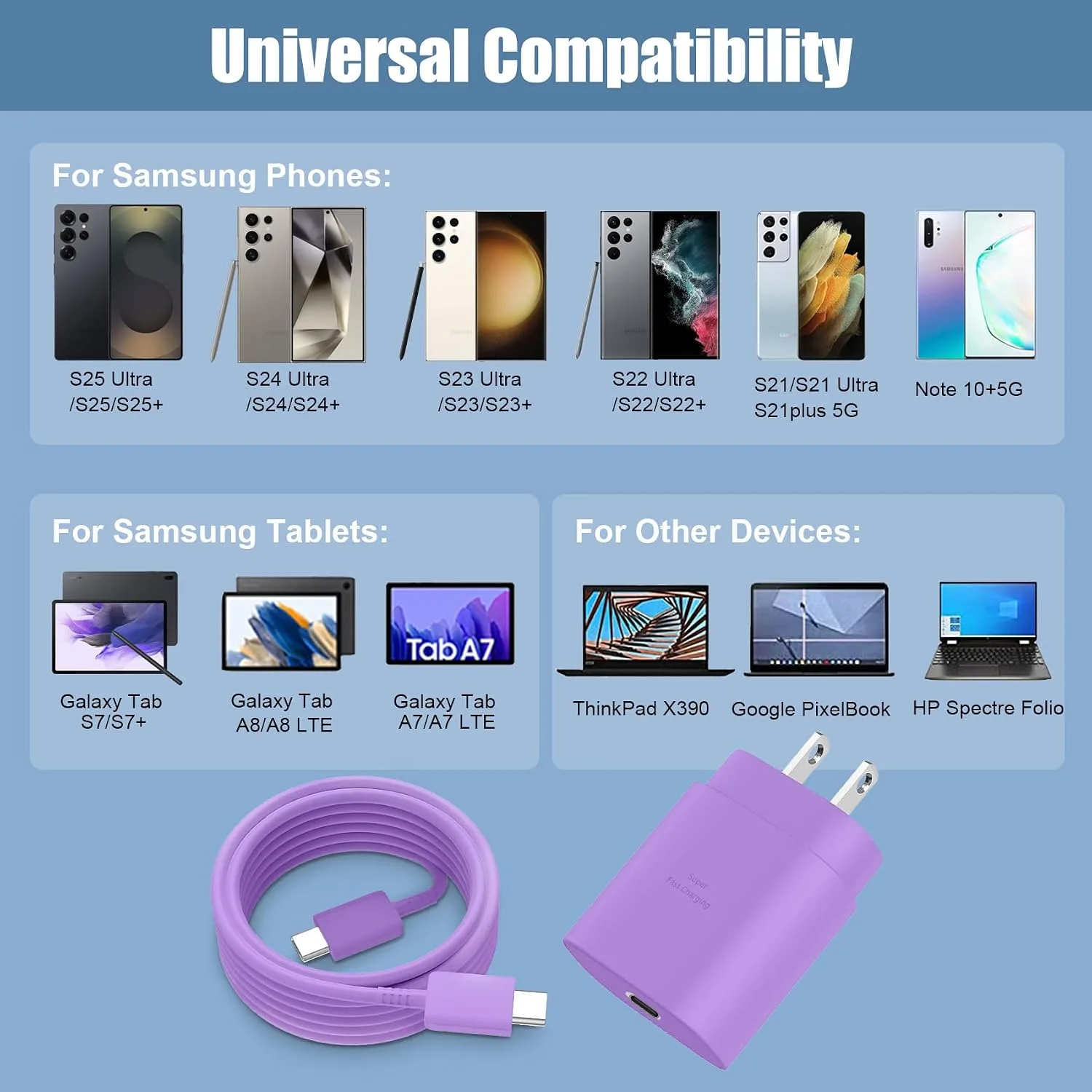 Super Fast Samsung Charger Type C 25W USB C Android Phone Charger Block