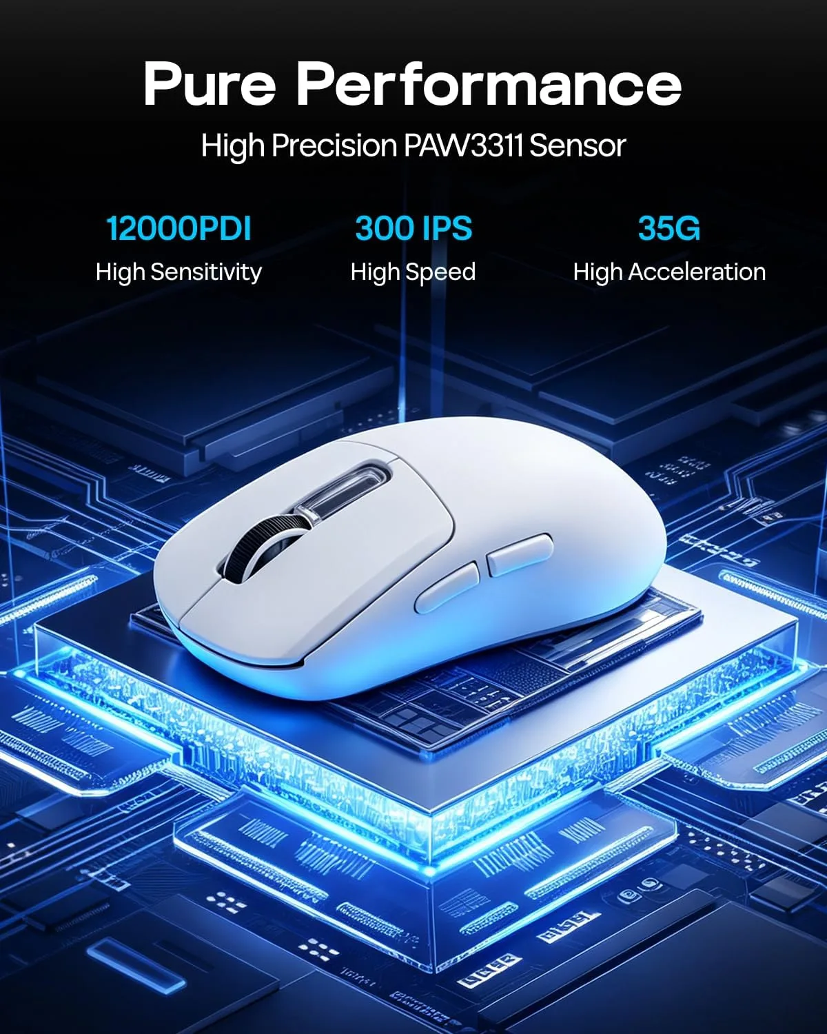 EPOMAKER NEX Lite Wireless Gaming Mouse w/Screens & RGB Charging Dock