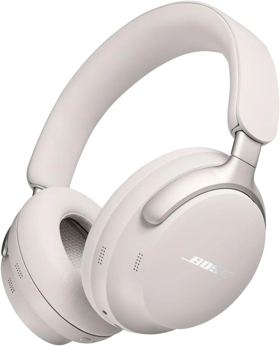 Bose QuietComfort Ultra Wireless Noise Cancelling Headphones with Spatial Audio, Over-The-Ear Headphones with Mic, Up to 24 Hours of Battery Life, White Smoke (Renewed)