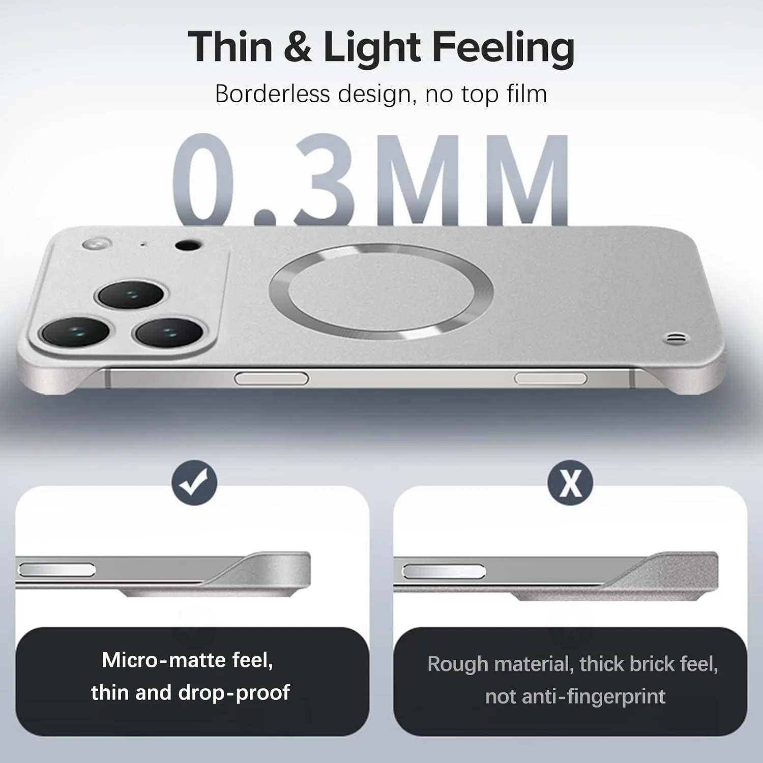 Case for iPhone 18 Pro Max, Magnetic Case Compatible with Mag-Safe Silver