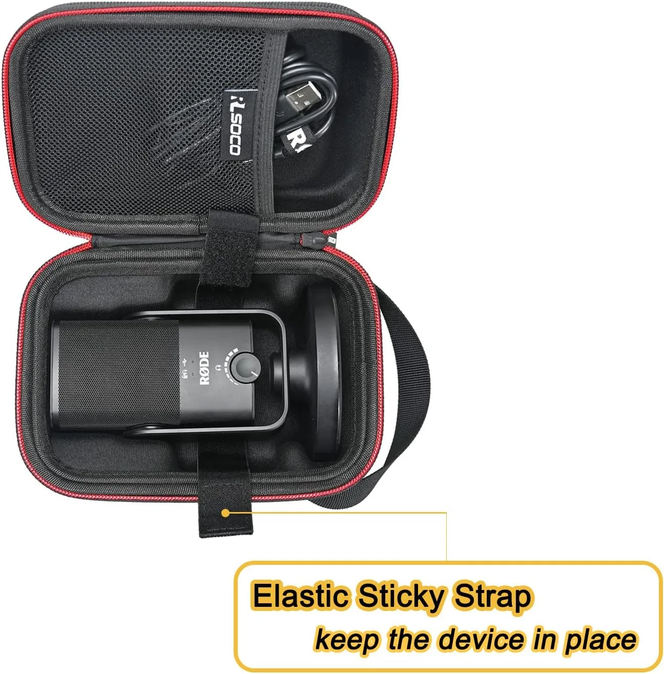 RLSOCO Hard Case for RØDE NT-USB Mini Versatile Studio-quality Condenser USB Microphone | Compact Design with YKK Zipper & Scratch Protection (Case Only)