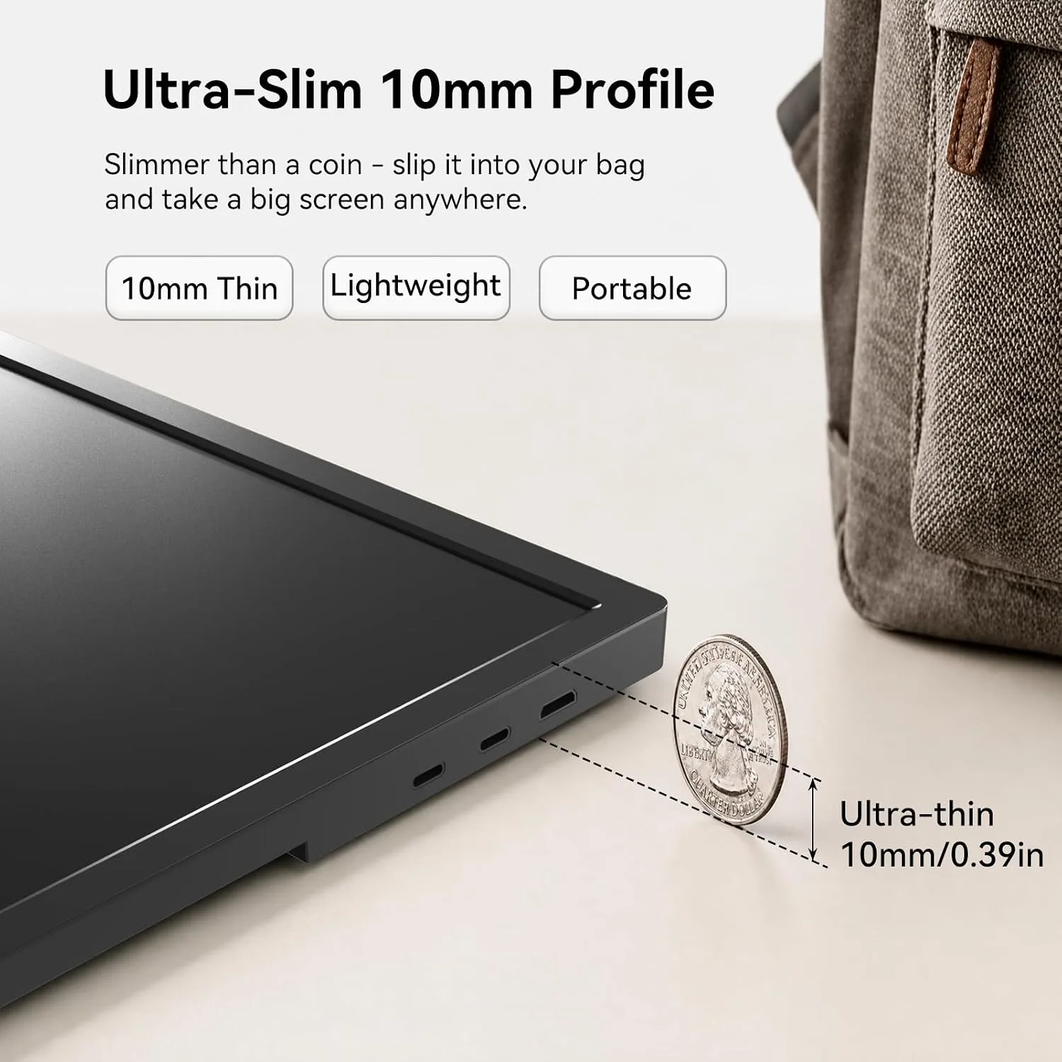 17.3 Inch Portable Monitor, USB-C HDMI Large Screen Cumputer Extender