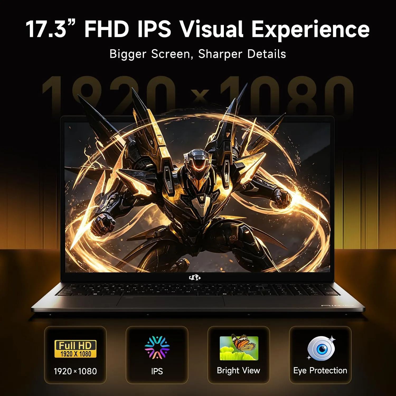 NIMO 17.3 AI Copilot+ Laptop, 12 Core AI 9 HX 370 64GB 5600MHz DDR5 2TB SSD