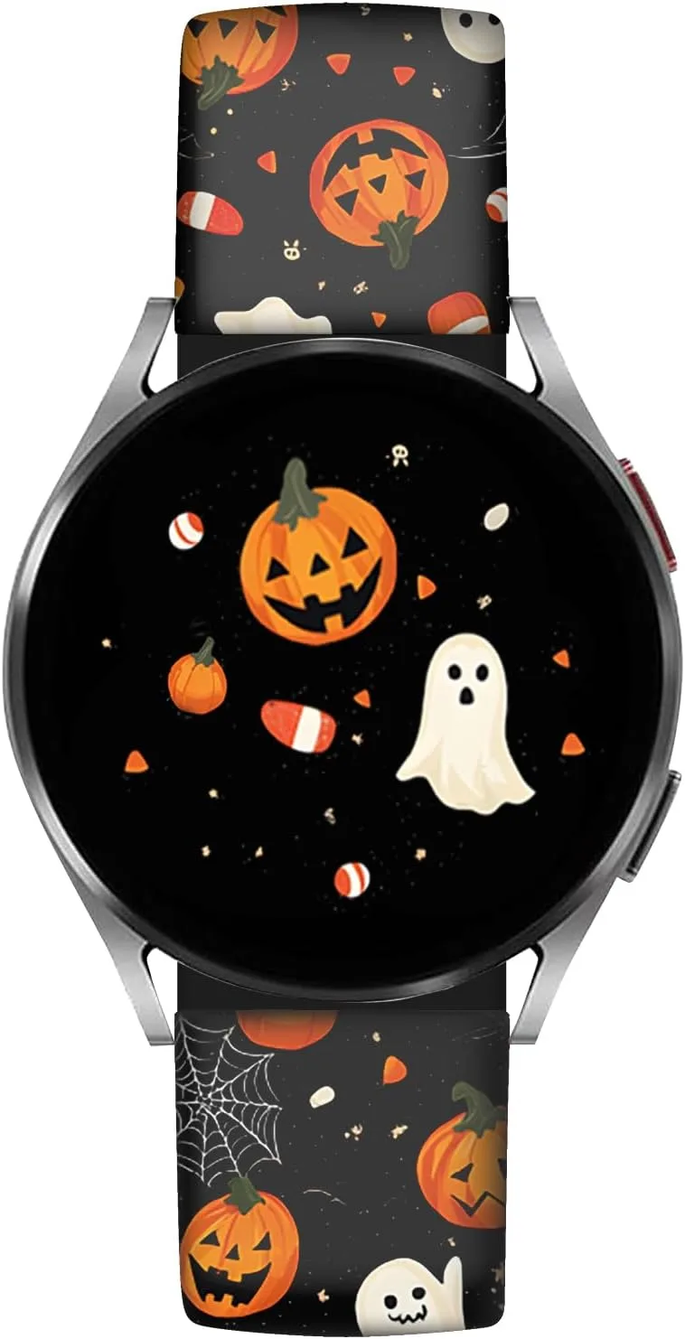 Christmas Halloween Bands Compatible with Samsung Galaxy Watch 7 Band 6 5 4 Active 2 FE 40mm 44mm/Watch 6/4 Classic/5 Pro/3, 20mm Holiday Replacement Strap Band for Samsung Watch Bands Women