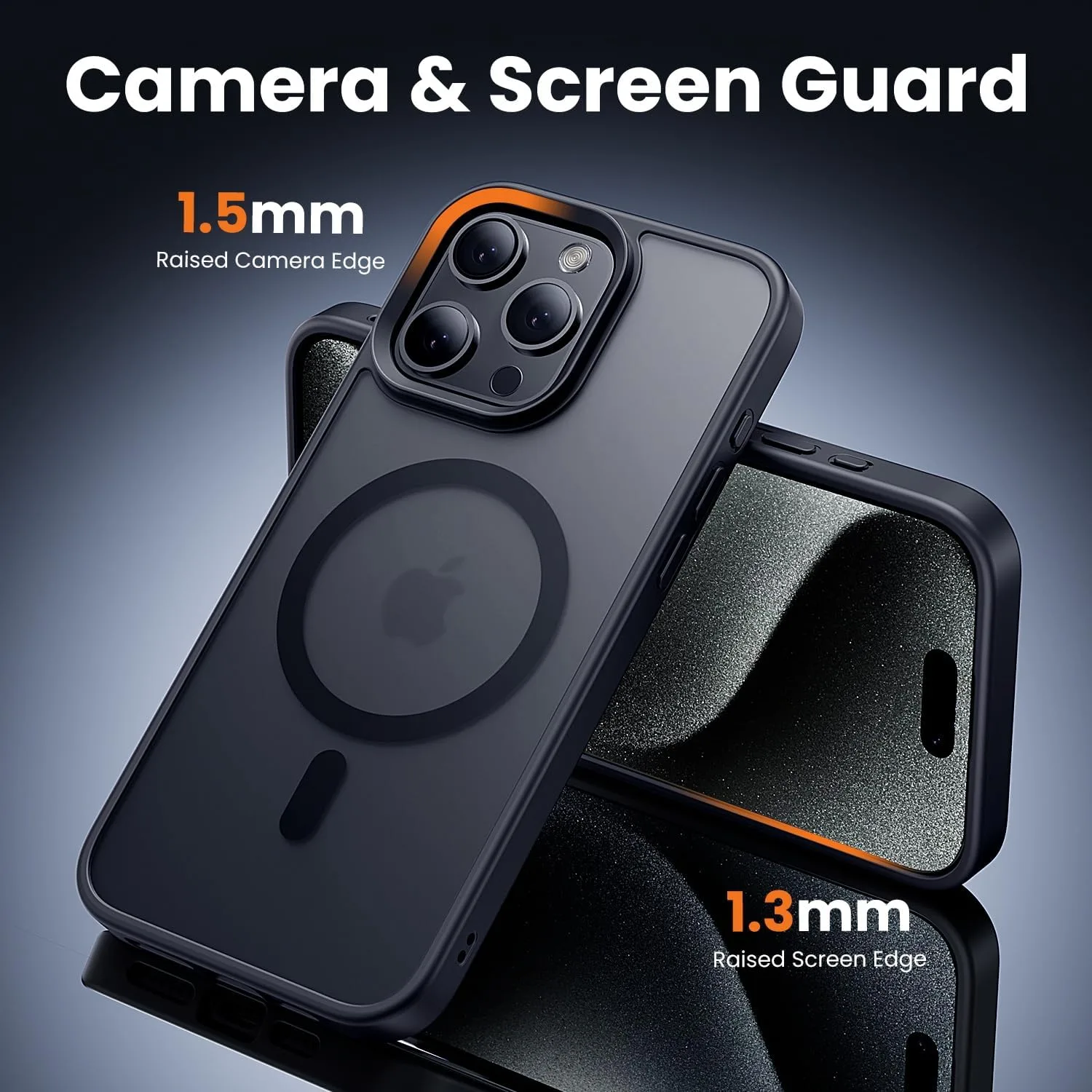 toushion 3 in 1 for iPhone 15 Pro Max Case Matte Black
