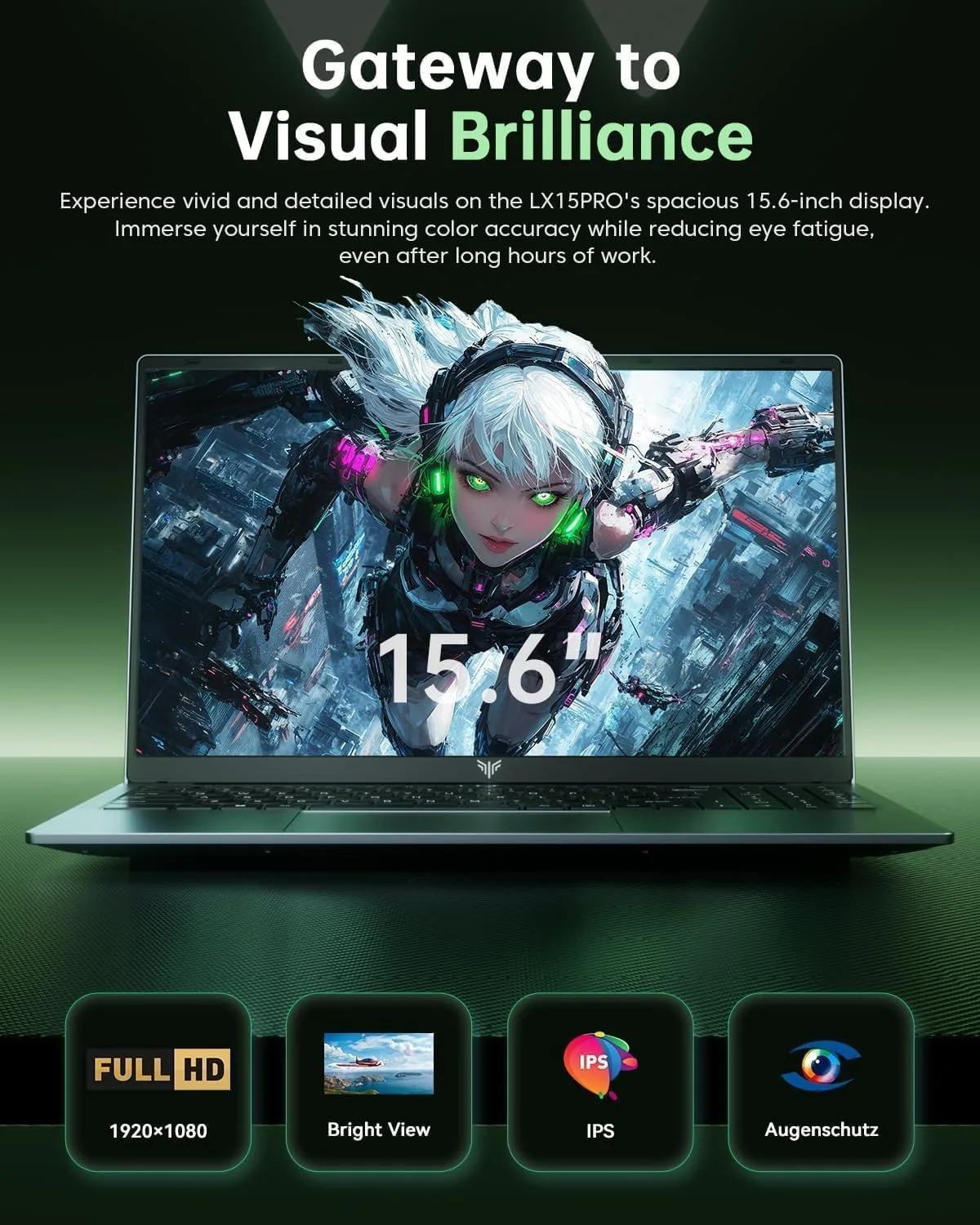 2026 AMD Gaming Laptop with AMD Ryzen 7 5700U Processor(8C/16T, Up to 4.3GHz), 16GB RAM 512GB NVMe SSD Laptop, Radeon™ Graphics, 15.6" Display Laptop Computer, Backlit KB, WiFi 6, HDMI, Type-C