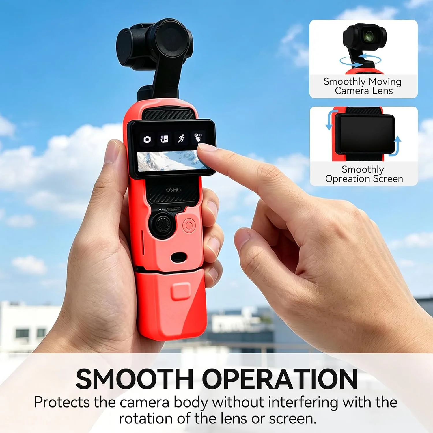 Protective Case for DJI Osmo Pocket 3/Xtra Muse Camera(Red)