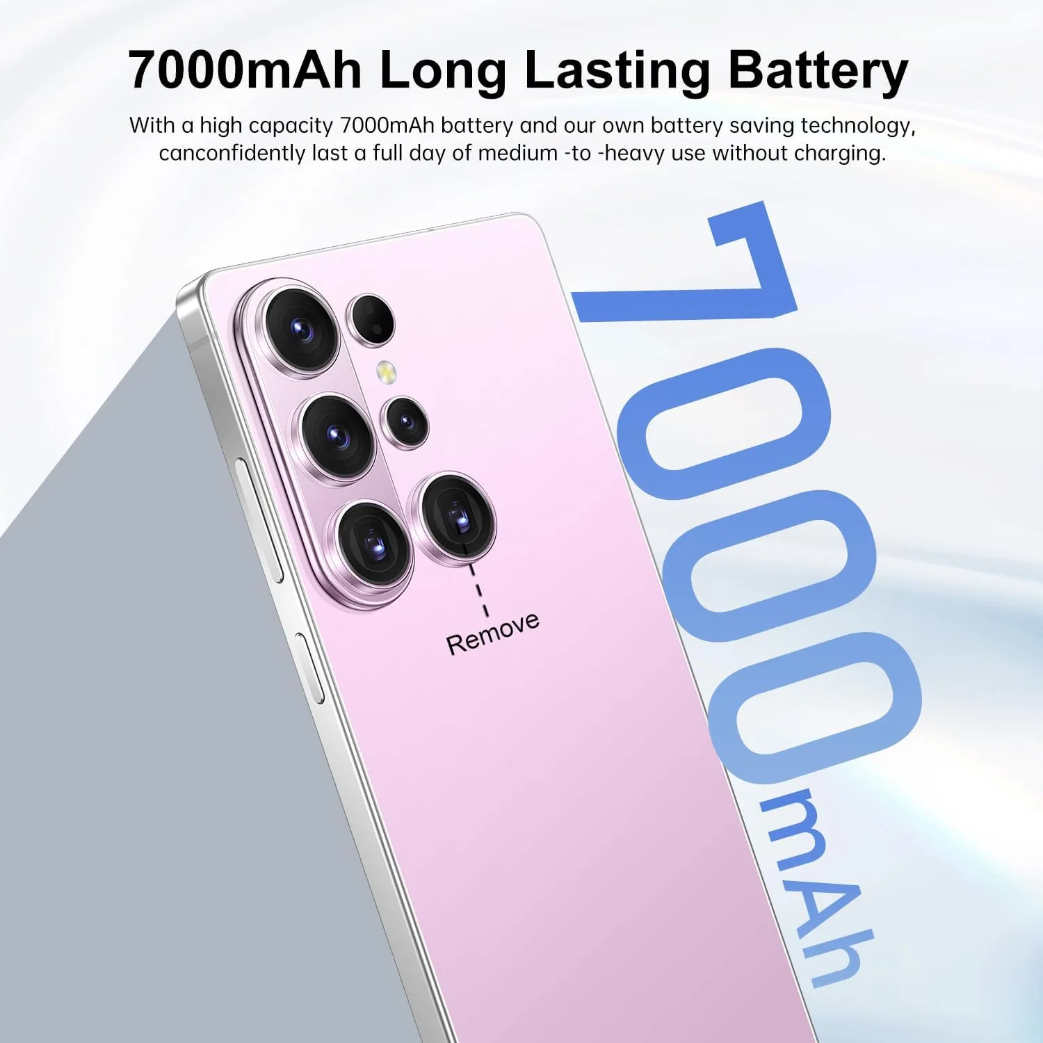 Huness S26 Ultra Unlocked Phone,Built in Pen The Phone,Cell Phone Battery 7000mAh 6.99" HD Screen,Android 15 16+512GB Smartphone,Dual SIM/5G/Face ID/Fingerprint Lock/GPS (Pink)