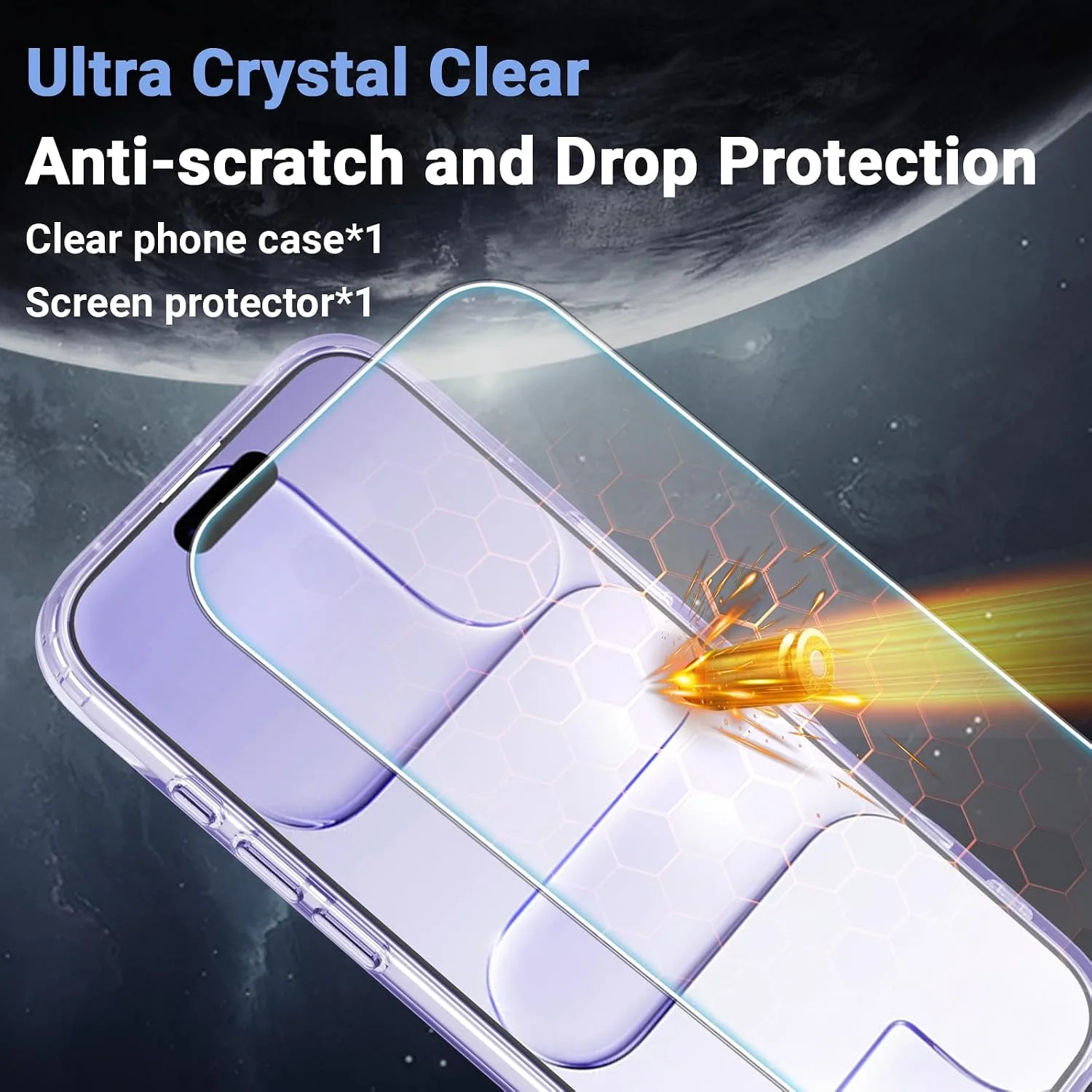 Temdan for iPhone AIR Case with Screen Protector Clear Purple