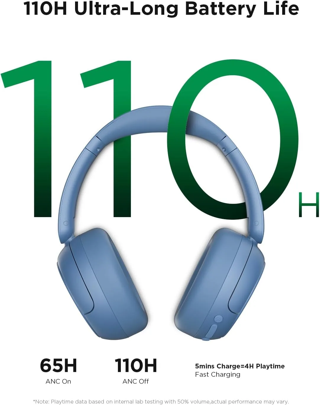 H30 Hi-Res Bluetooth Headphones Wireless Over Ear, Blue