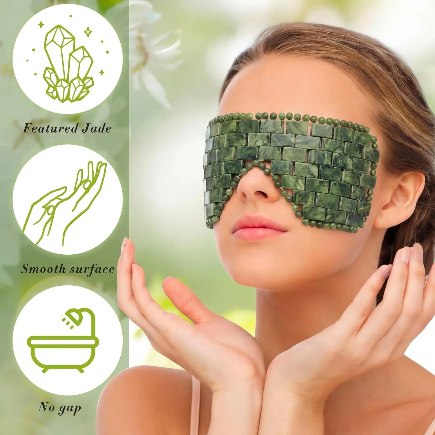 Hercicy Jade Eye Mask, Jade Stone Facial Cooling Mask