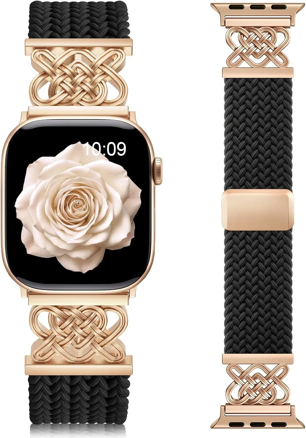 Correa trenzada elástica Firefit para Apple Watch 38mm 40mm 41mm 42mm para mujer
