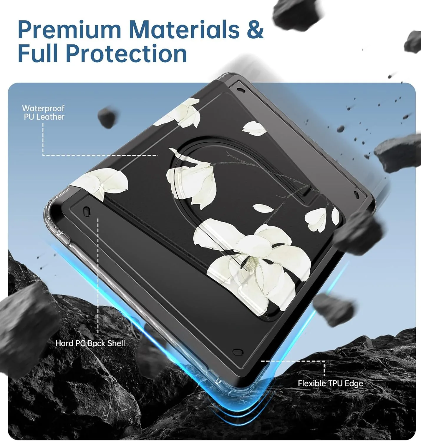 MoKo 360°Rotating Detachable Case for 7" eBook Reader, Magnolia