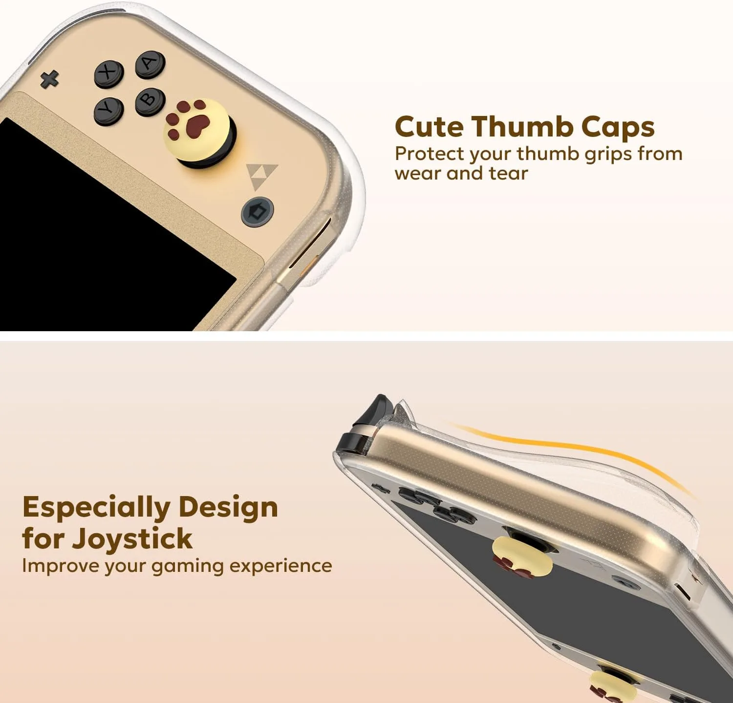 innoAura Switch Lite Case 14-in-1 Accessories Bundle for NS Switch Lite (2019), with Protective Carrying Case, Game Holder, Screen Protector & Cute Thumb Grips, Brown Dog Plush Bag