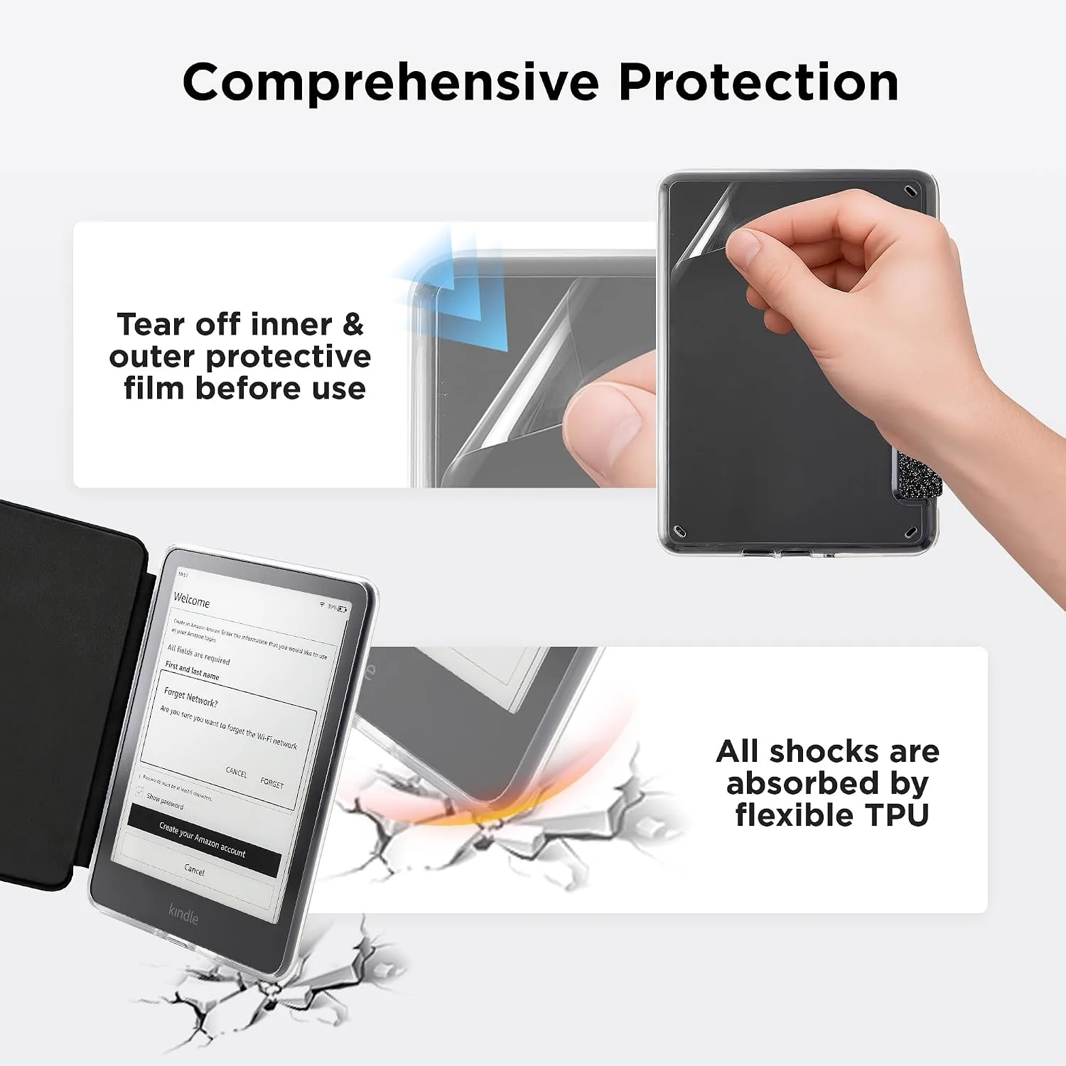 Clear Case for 7'' Kindle Paperwhite 12th Gen 2024 & Colorsoft