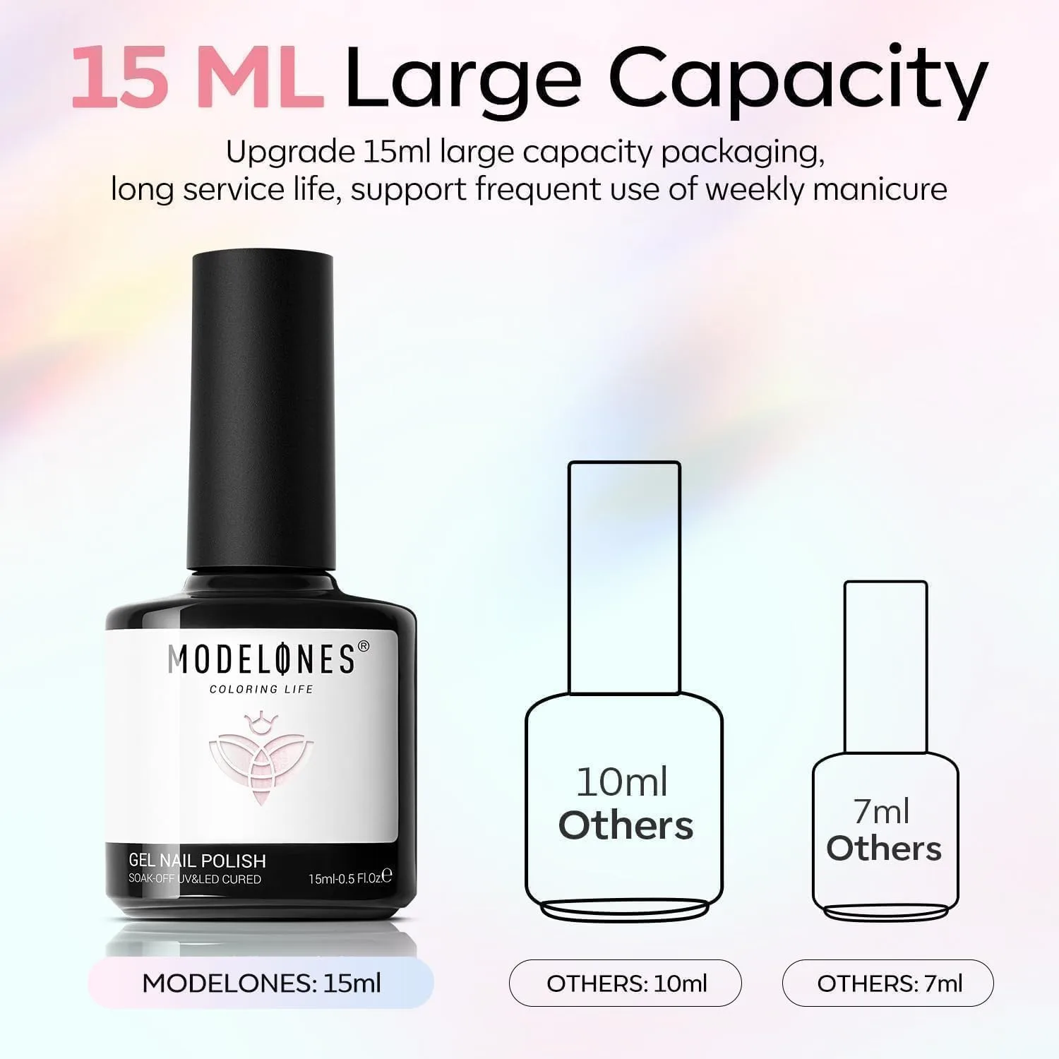 modelones Chrome Gel Nail Polish, Sheer Pearl Opal White Glitter Gel