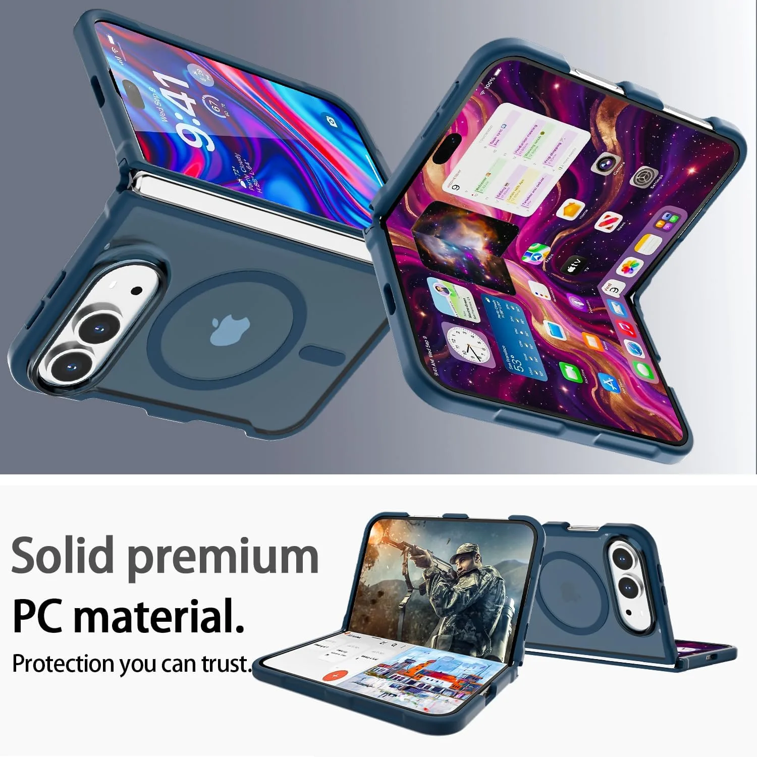 AICase for iPhone Duo Case,Fold Matte Translucent Fit for Magsafe