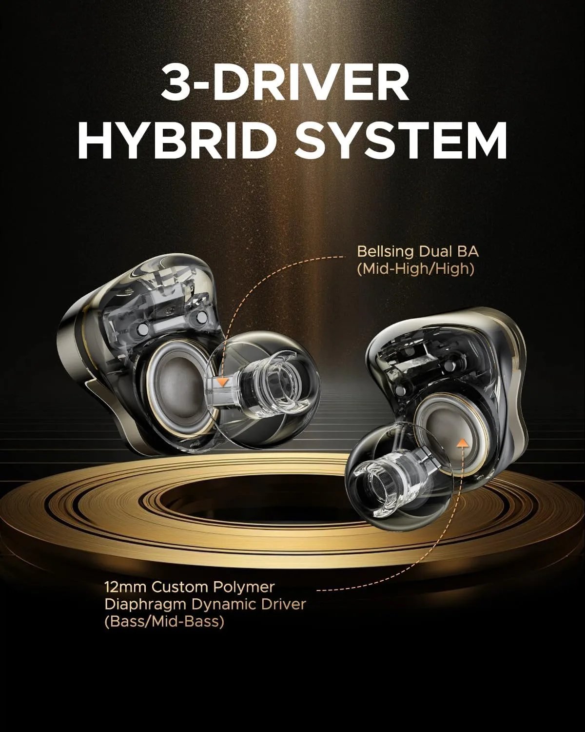 SoundPEATS H3 Wireless Headphones, Triple Driver LDAC aptX Lossless, 55dB