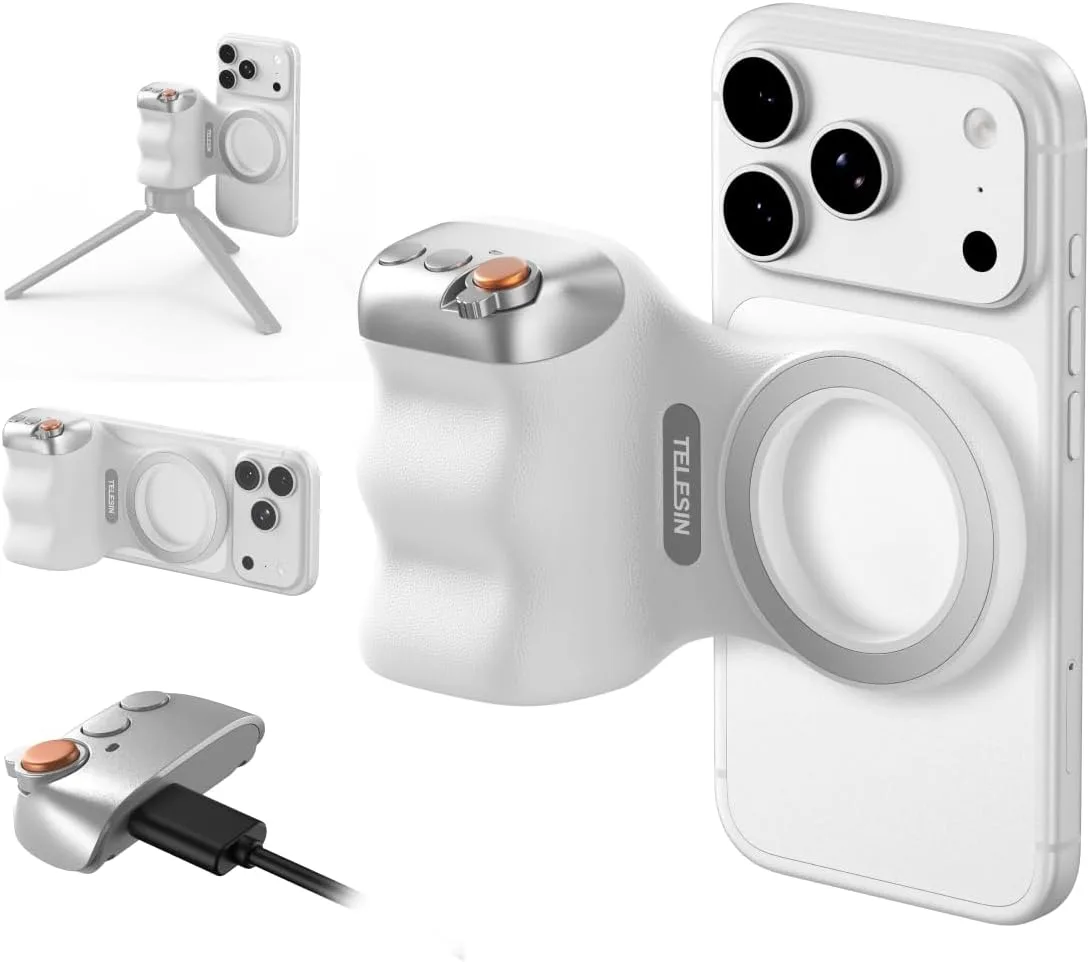TELESIN Fun Shot Zoom Magnetic Phone Camera Grip for iPhone/Magsafe/Android