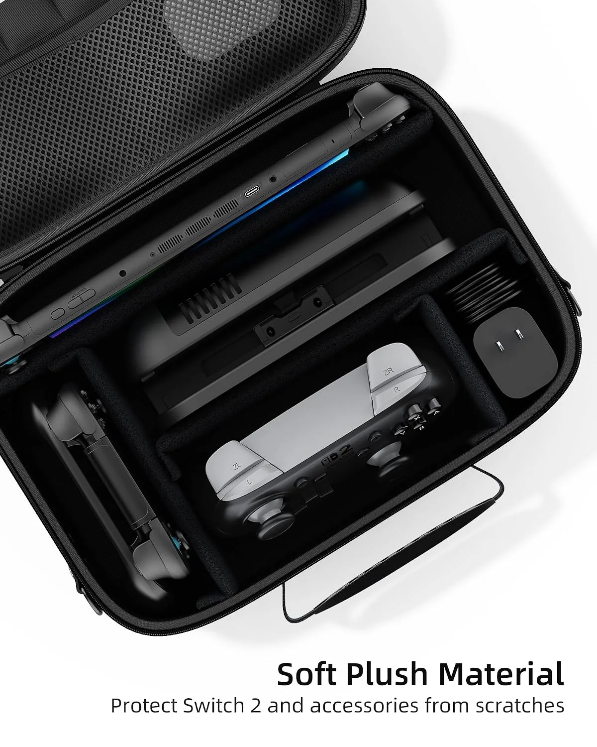 Switch 2 Case for Nintendo Switch 2, Portable Travel Storage Hard Shell Full Protection Custom Velcro Partition Soft Lining All In One Carrying Case for Switch 2 Console Pro Controller Accessories