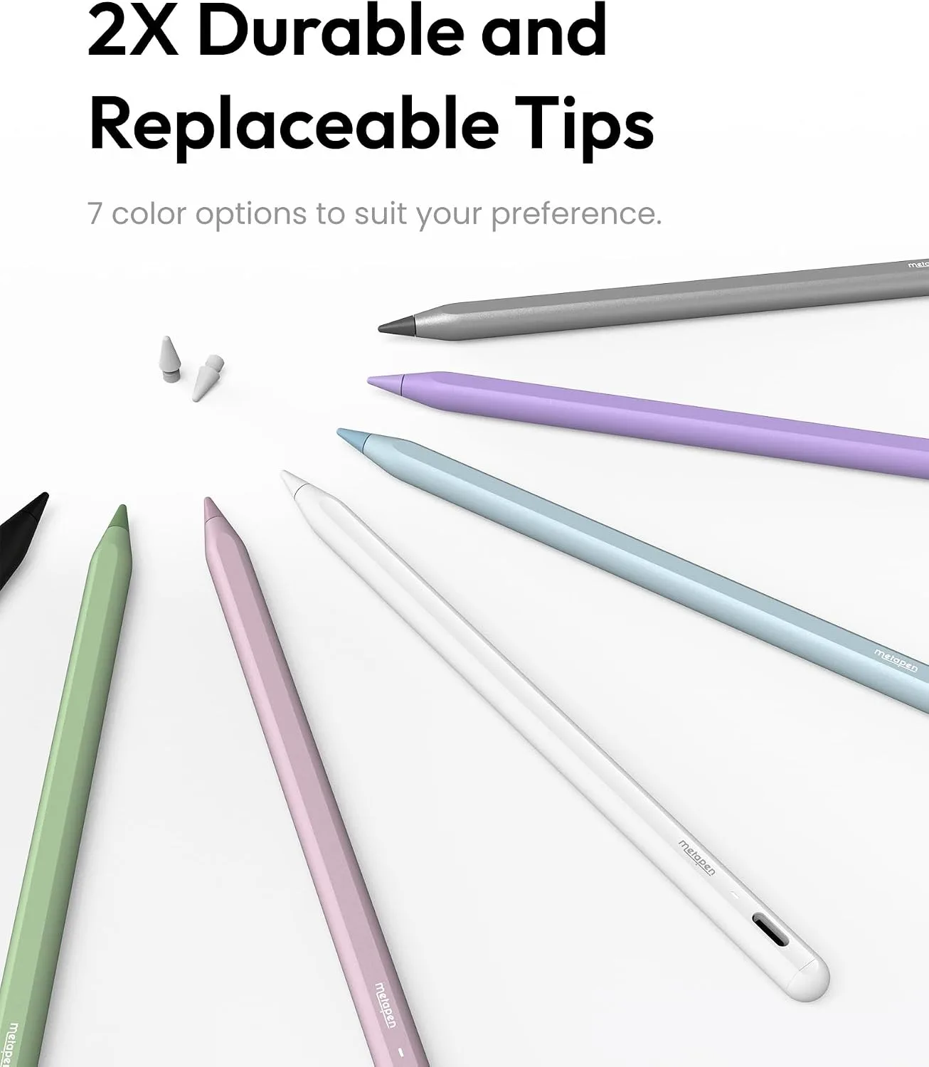 Metapen Pencil A8 for Apple iPad 2018-2026, (2X Faster Charge), Palm Rejection, Pixel Precision, Stylus Pen for iPad 11/10/9/8/7/6th Gen, Pro 12.9/11/13-inch M4, Air 3/4/5/M2/M3, Mini 5/6th, Green