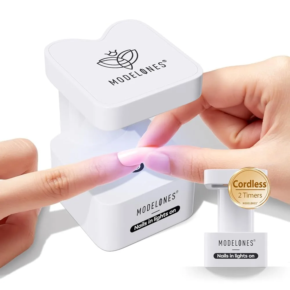 Lámpara UV Mini para Uñas Modelones Blanca Lechosa con 2 Temporizadores