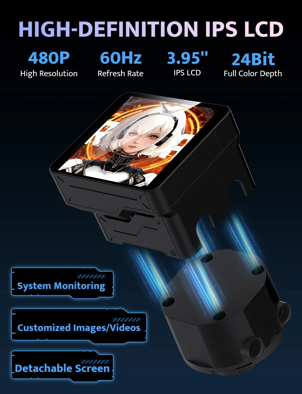 darkFlash DV360S MAX All-in-one Liquid CPU Cooler, 3.95” LCD Screen