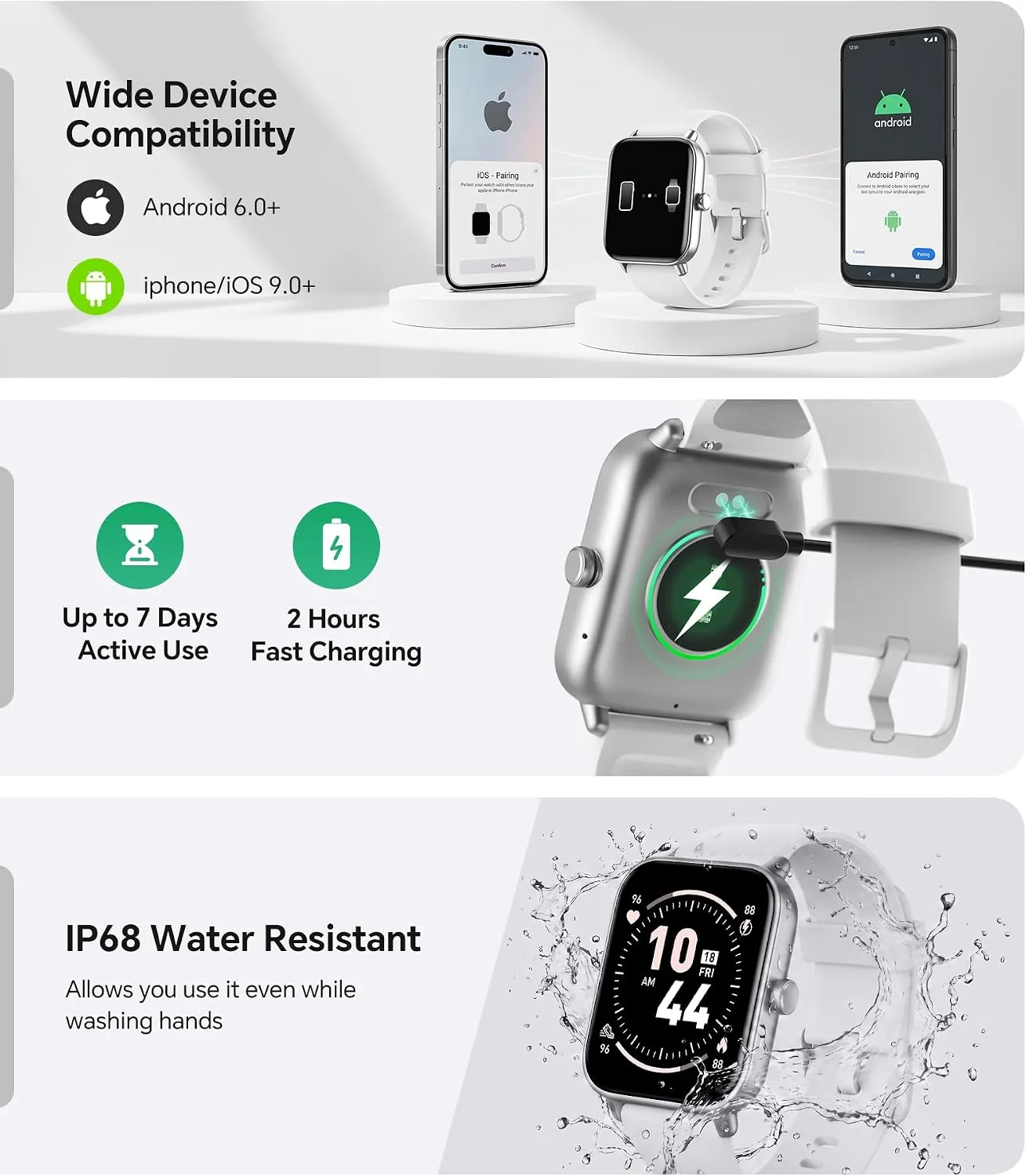 Smart Watch for Women/Men, Bluetooth Calling, Alexa built-in, iOS Android
