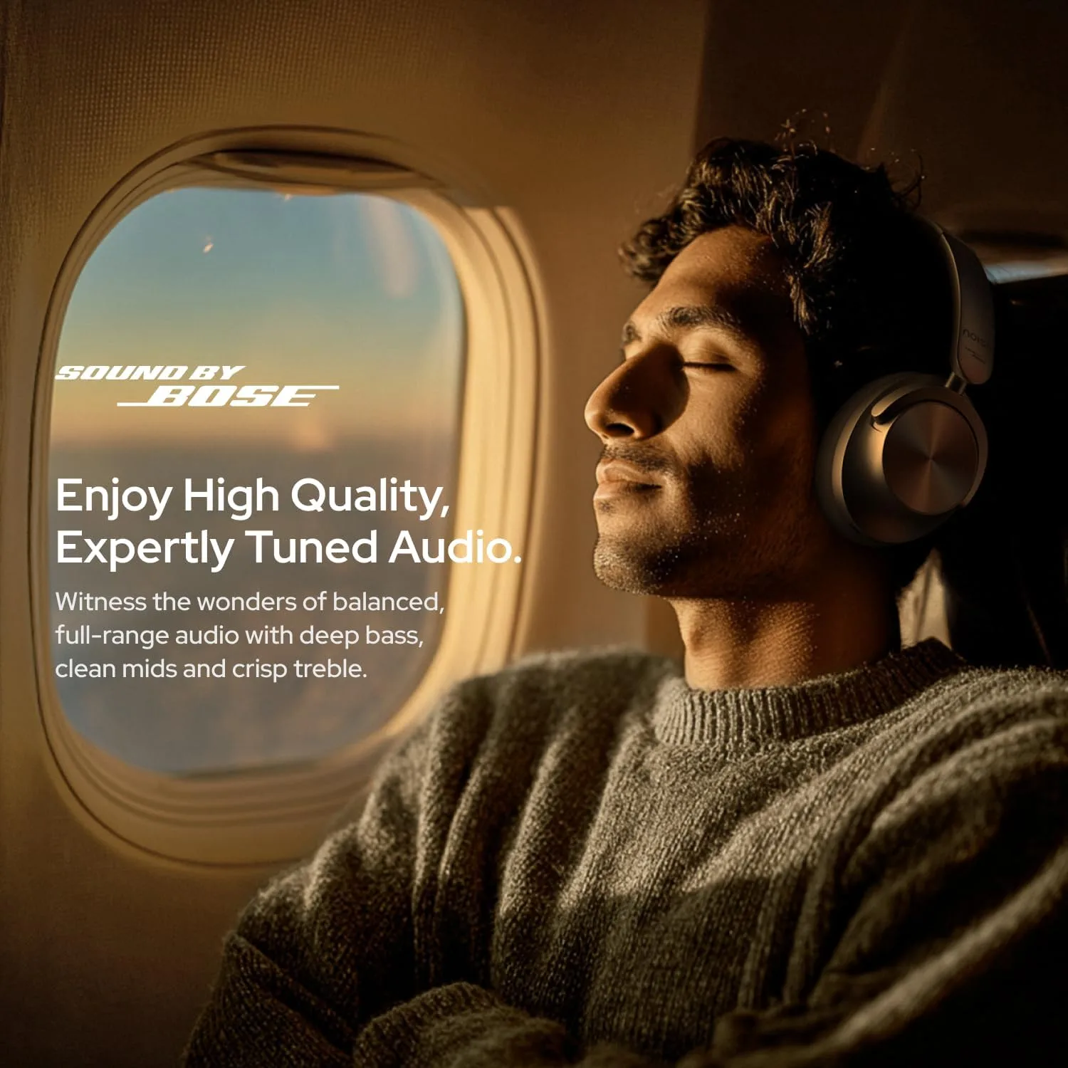 Noise Master Buds Max, Sound by Bose Wireless Over-Ear Headphones with Segment Leading Adaptive ANC, Dynamic EQ, LHDC 5.0, Immersive Spatial Audio,Upto 60H Playtime, App Support (Silver)
