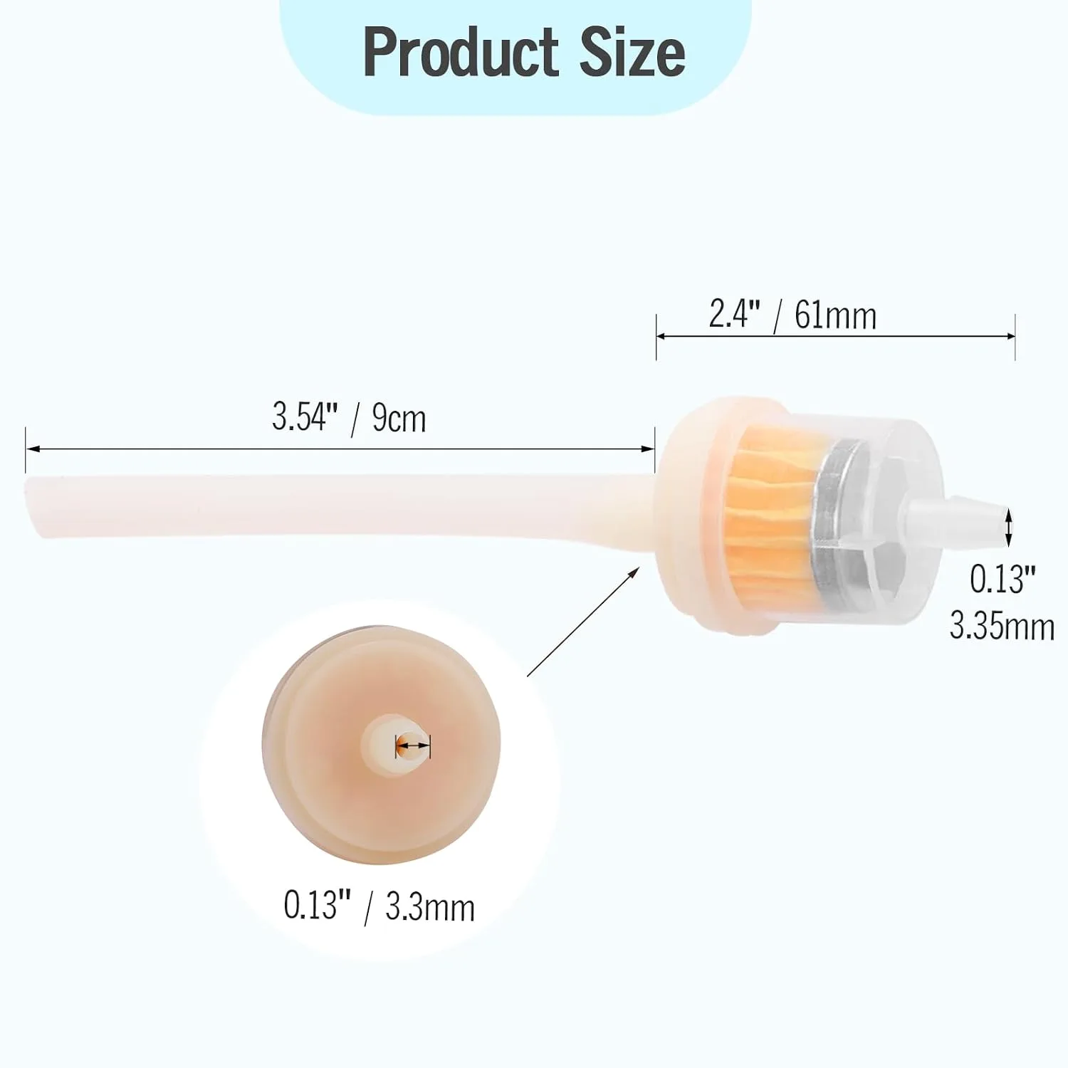 5PCS Microdermabrasion Filters + 1PCS 39" Silicone Tube, Replacement Filter Tube Set for Vacuum/Diamond Microdermabrasion Machines