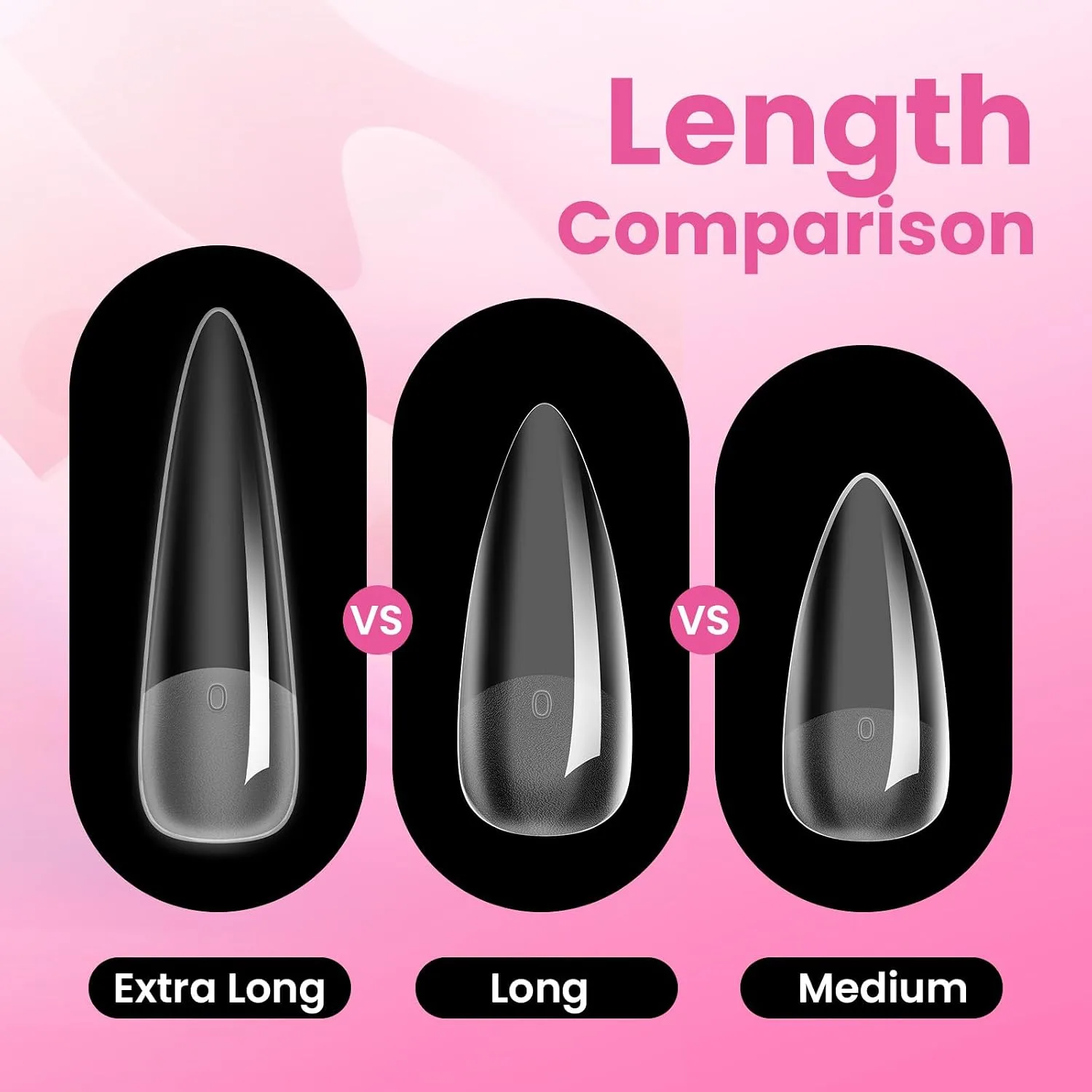 Beetles Tipex Instant Apex Nail Tips, XL Stiletto, 160pcs 16 Sizes(00-14)