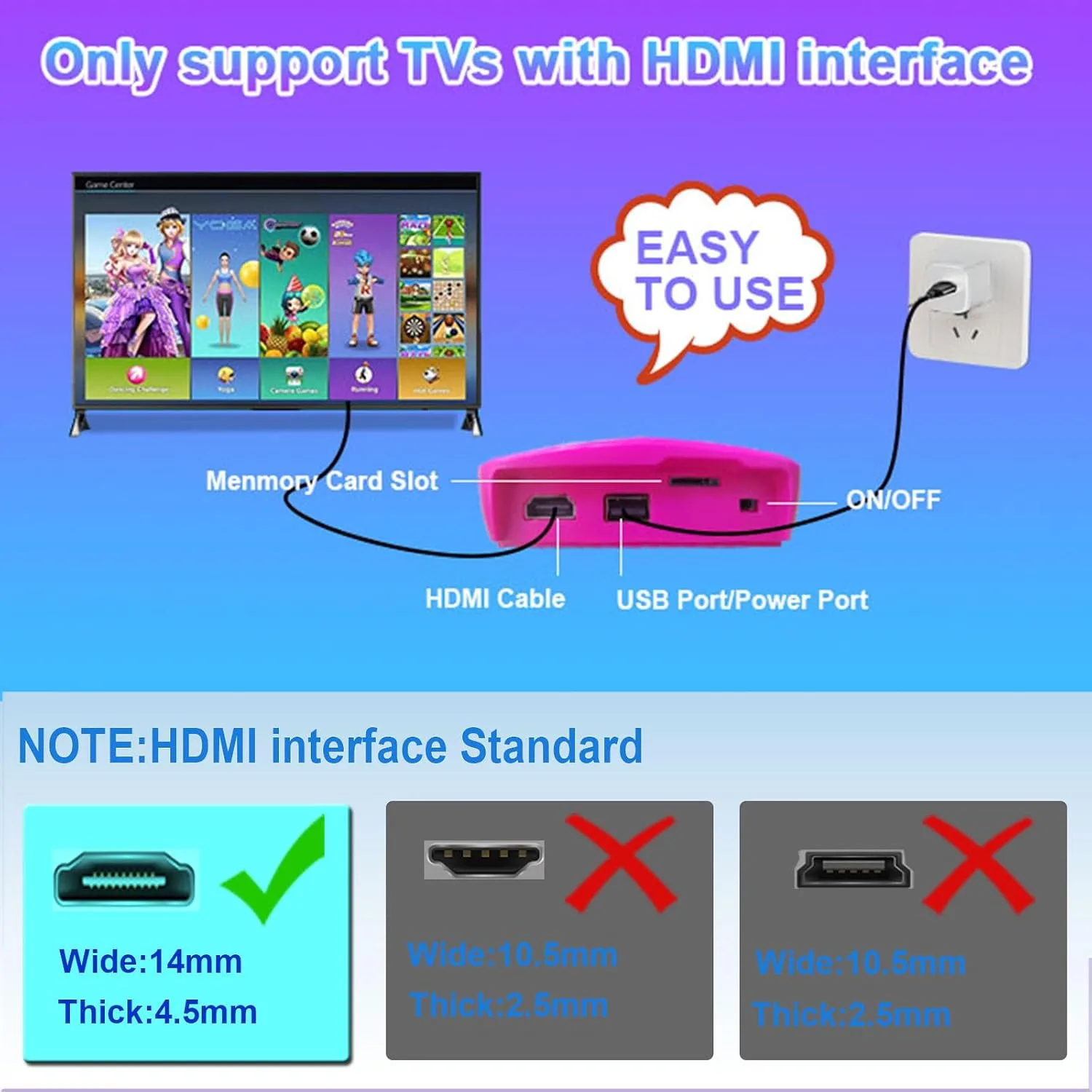 TV Game for Kids with 100+ Video Games,indoor Game System for kids,Red