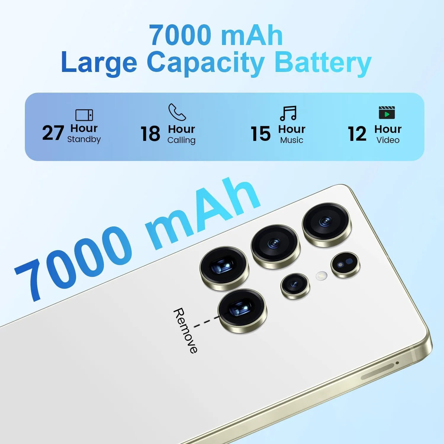 Huness S25 Ultra Unlocked Phone,Built in Pen The Phone,Cell Phone Battery 7000mAh 6.99" HD Screen,Android 14 16+512GB Smartphone,Dual SIM/5G/Face ID/Fingerprint Lock/GPS (White, 16+512)