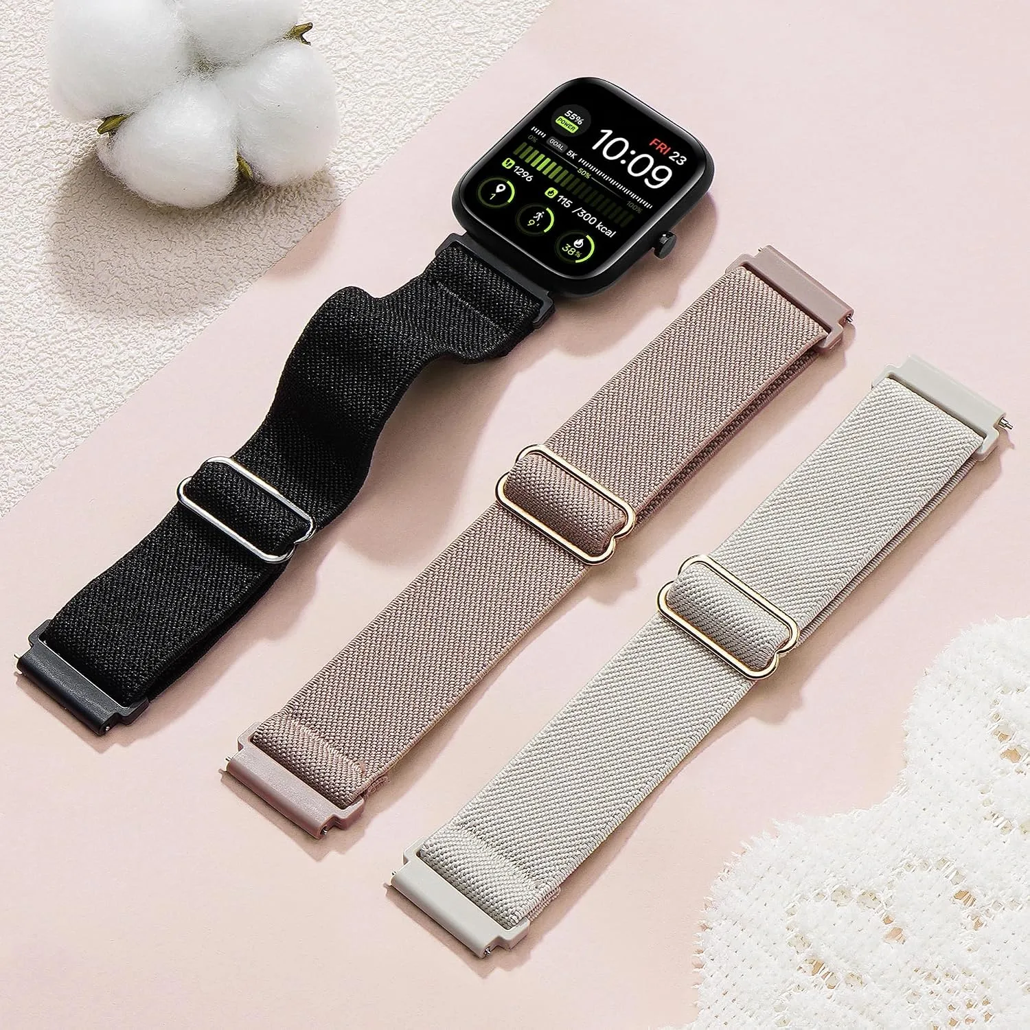 3 Pack Stretchy Nylon Bands for IDW13,IDW16,IDW19 Smartwatch Bands, 22mm Elastic Straps for Fitpolo IDW13/Woneligo W13/FITVII HM57, TOOBUR/ENOMIR/MILOUZ/Gydom/Faweio/Amzhero/Tensky IDW19 Smart Watch for Women Men