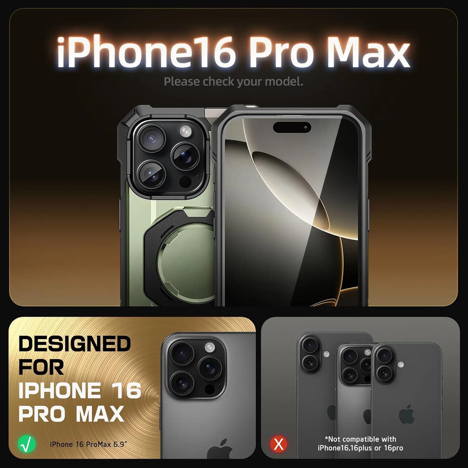 SUPCASE for iPhone 16 Pro Max Case with Camera Control Button, Guldan