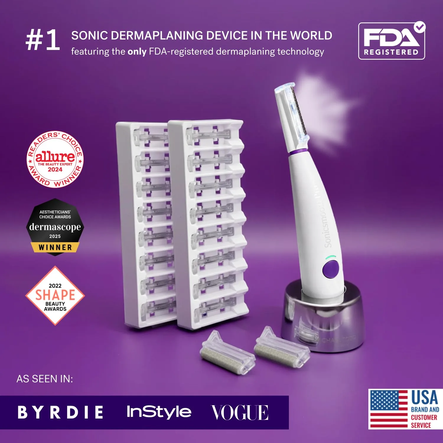 Michael Todd Beauty Sonicsmooth Pro+ Dermaplaning System & Eyebrow Trimmer