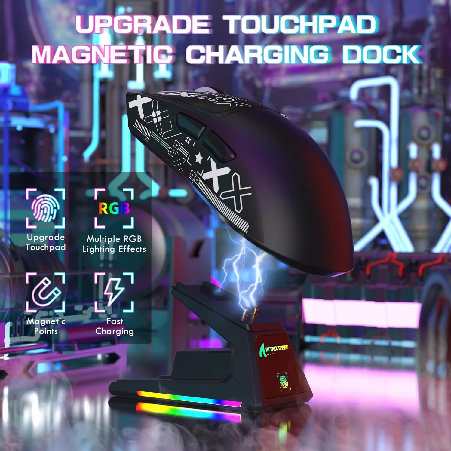 ATTACK SHARK X1 Ultralight Tri Mode Wireless 40000 DPI Gaming Mouse-Black