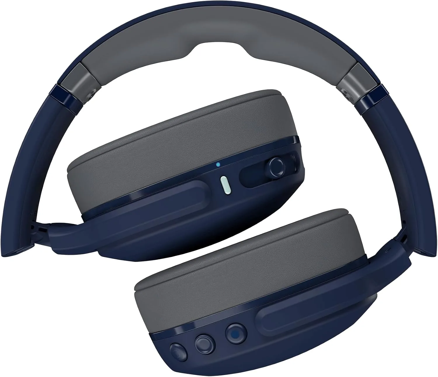Skullcandy Crusher Evo Wireless Bluetooth Headphones with Multi-Sensory Bass, Noise Isolating Over-Ear Fit, Up to 40 Hours Battery, Microphone for iPhone Android - Blue/Grey