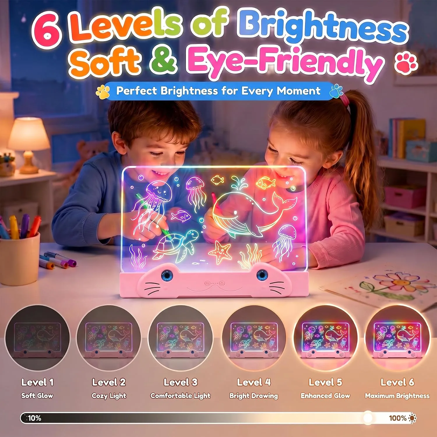 LED Drawing Board for Kids,Light Up Drawing Board,Gifts for Girls Boys Kids