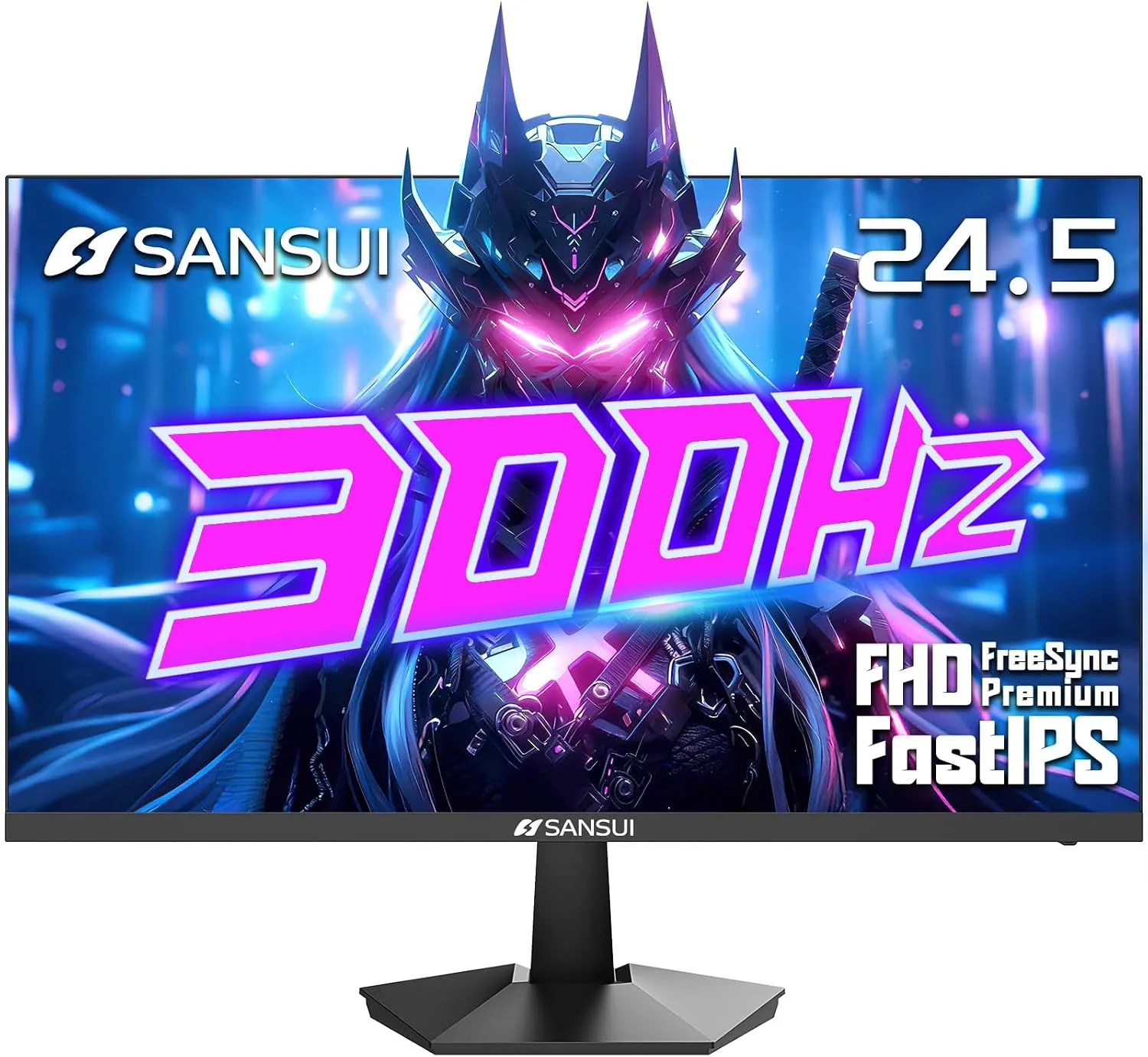SANSUI 24.5 Inch 300hz 240hz, FHD 1080P Gaming Monitor for FPS PC Gaming