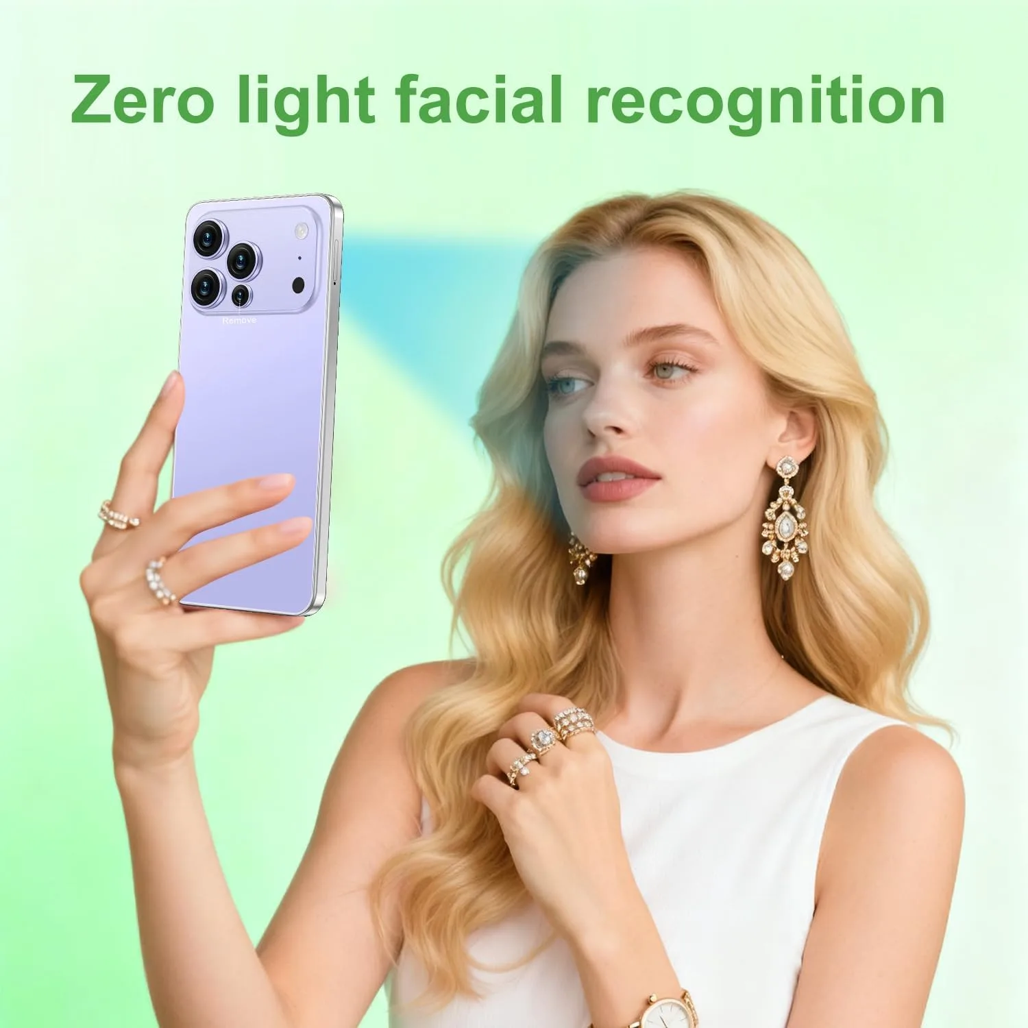 Huness 17 PM Smartphone Unlocked Cell Phone,6.99" HD Screen Unlocked Phone,16+512GB Android 15 Battery 7000mAh,Face ID/Dual SIM/5G/Fingerprint Button Unlock/Photos/GPS (Purple)