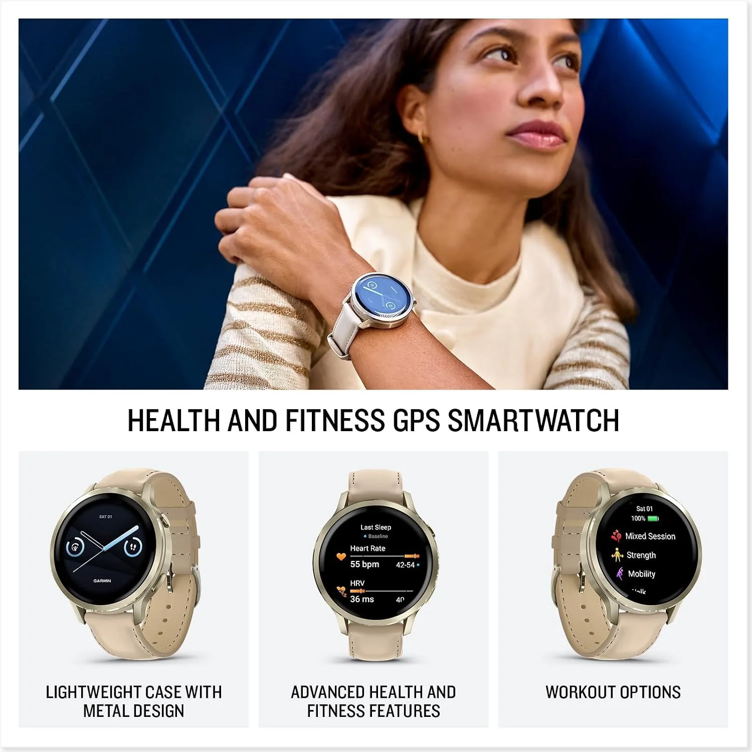 Garmin Venu 4 Health Fitness GPS Smartwatch 41mm AMOLED Bundle