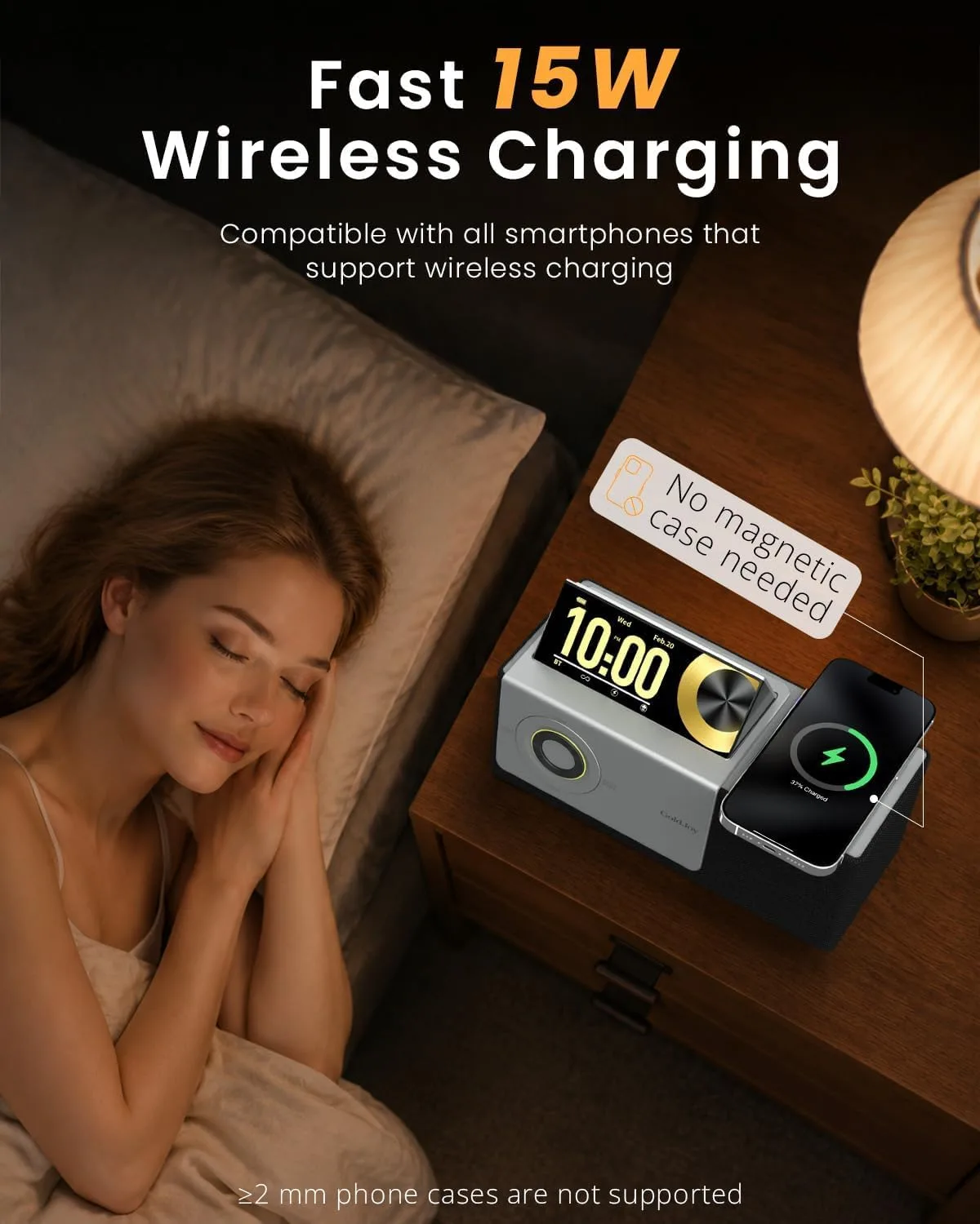 GoldJoy Bluetooth Speaker Wireless, Charging Station for Home Sleep Gift