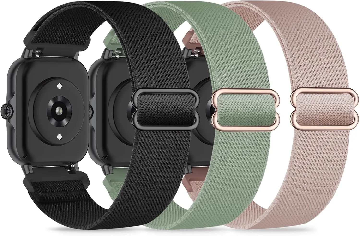 3 Pack Stretchy Nylon Bands for IDW13,IDW16,IDW19 Smartwatch Bands, 22mm Elastic Straps for Fitpolo IDW13/Woneligo W13/FITVII HM57, TOOBUR/ENOMIR/MILOUZ/Gydom/Faweio/Amzhero/Tensky IDW19 Smart Watch for Women Men